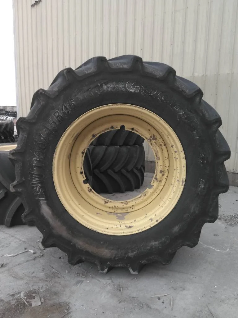 Used LSW1100/45R46 201D Goodyear Optitrac TL R-1W 90-95% On 38 x 46 12-32.047-30.078 Rim & Rail