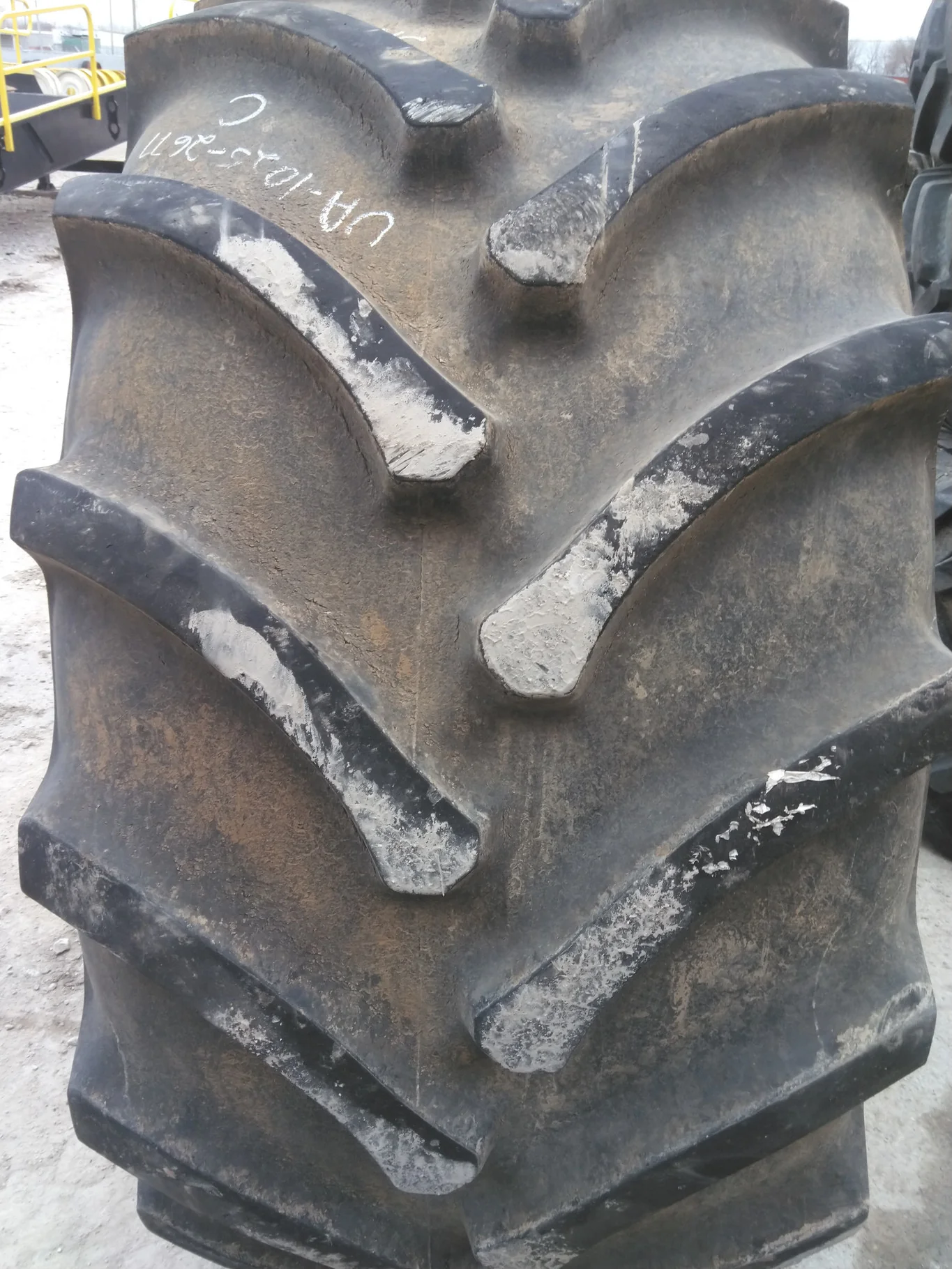 Used 750/65R26 169B Firestone RDT AT TL R-1W 70-75% On 25x 26 8-10.82-8.78 11"BS Titan Yellow Dolly image 4
