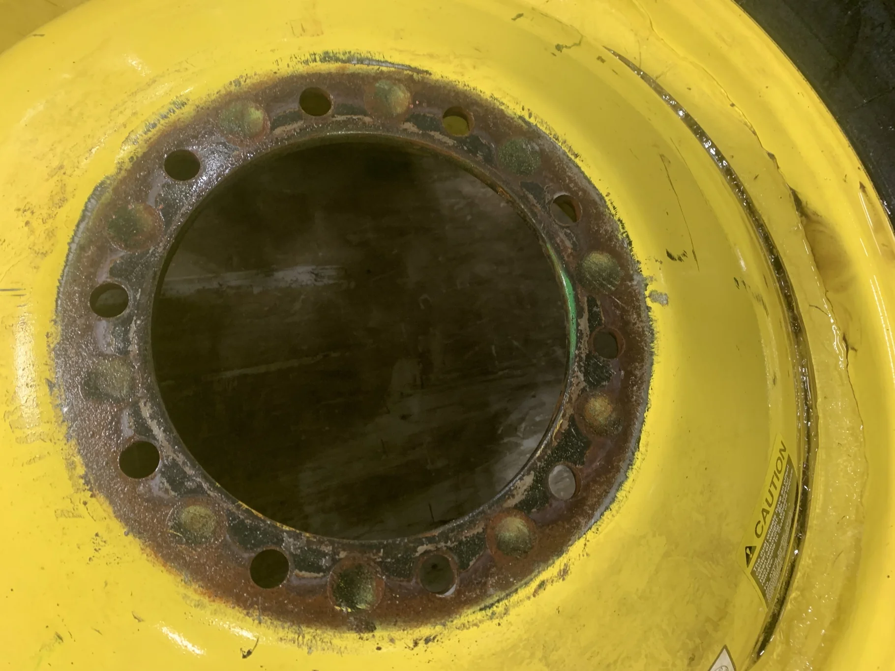 Used 520/85R42 Firestone Radial All traction R-1 (165B) TL 40% on a 18 X 42 JD Yellow Dolly dual image 4