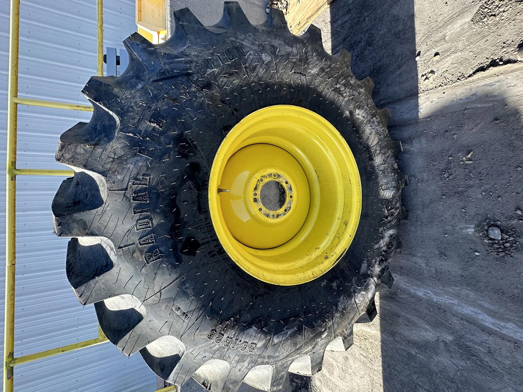 Take-Off 23.1R26 166B Firestone Radial All Traction 23 R-1W On 20 x 26 8-8-6 Combine Yellow Wheel image 2
