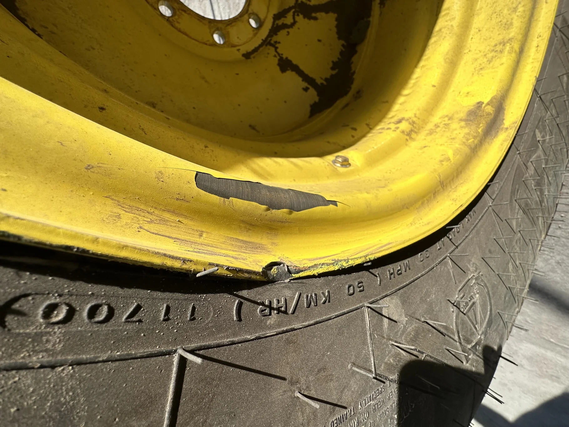 Take-Off 23.1R26 166B Firestone Radial All Traction 23 R-1W On 20 x 26 8-8-6 Combine Yellow Wheel image 5