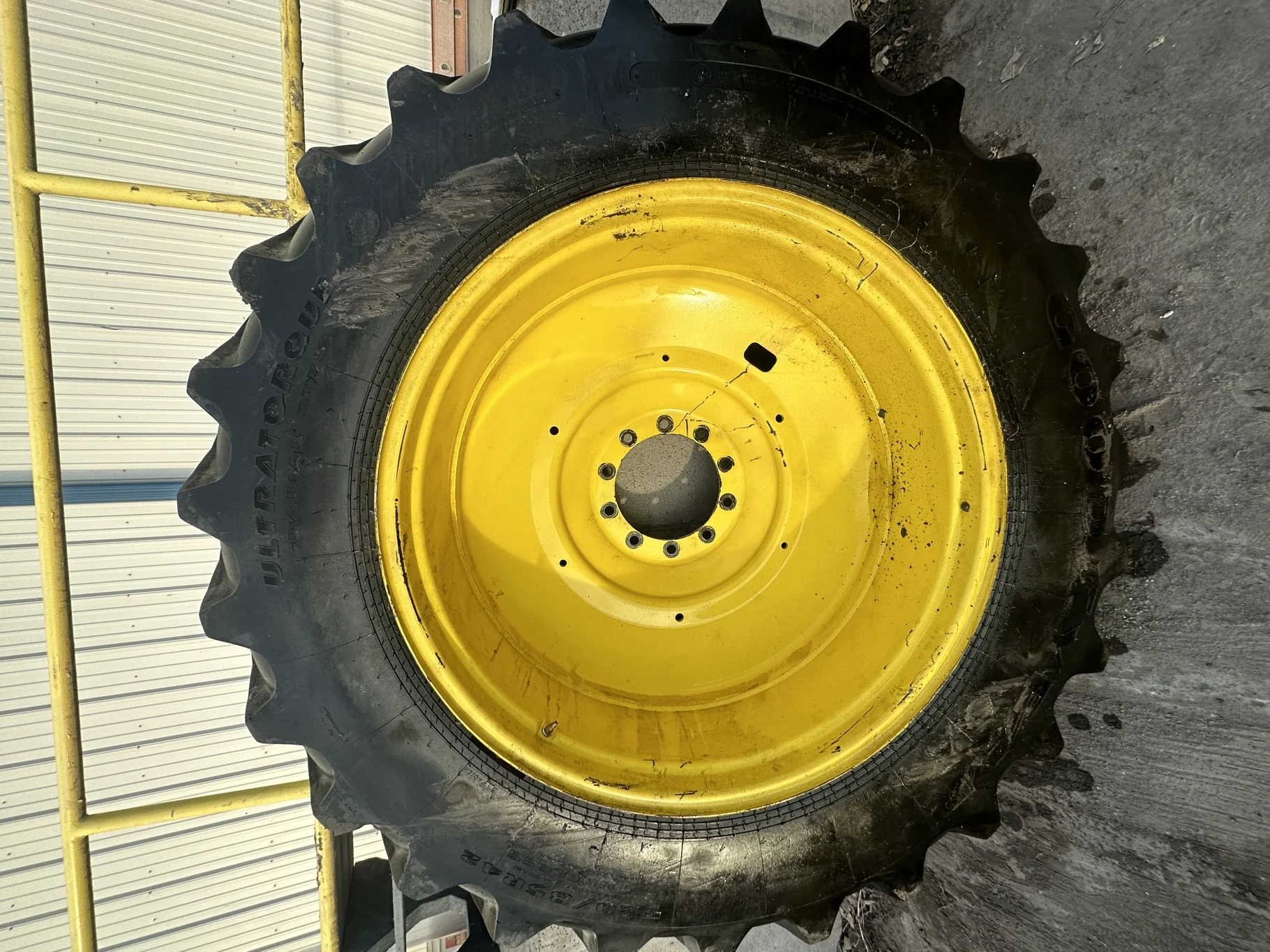 Used 520/85R42 Goodyear Ultra Torque Radial R-1 (157A8) 85% (Lug cuts, stubble) TL on a 18 x 42 JD Y image 2