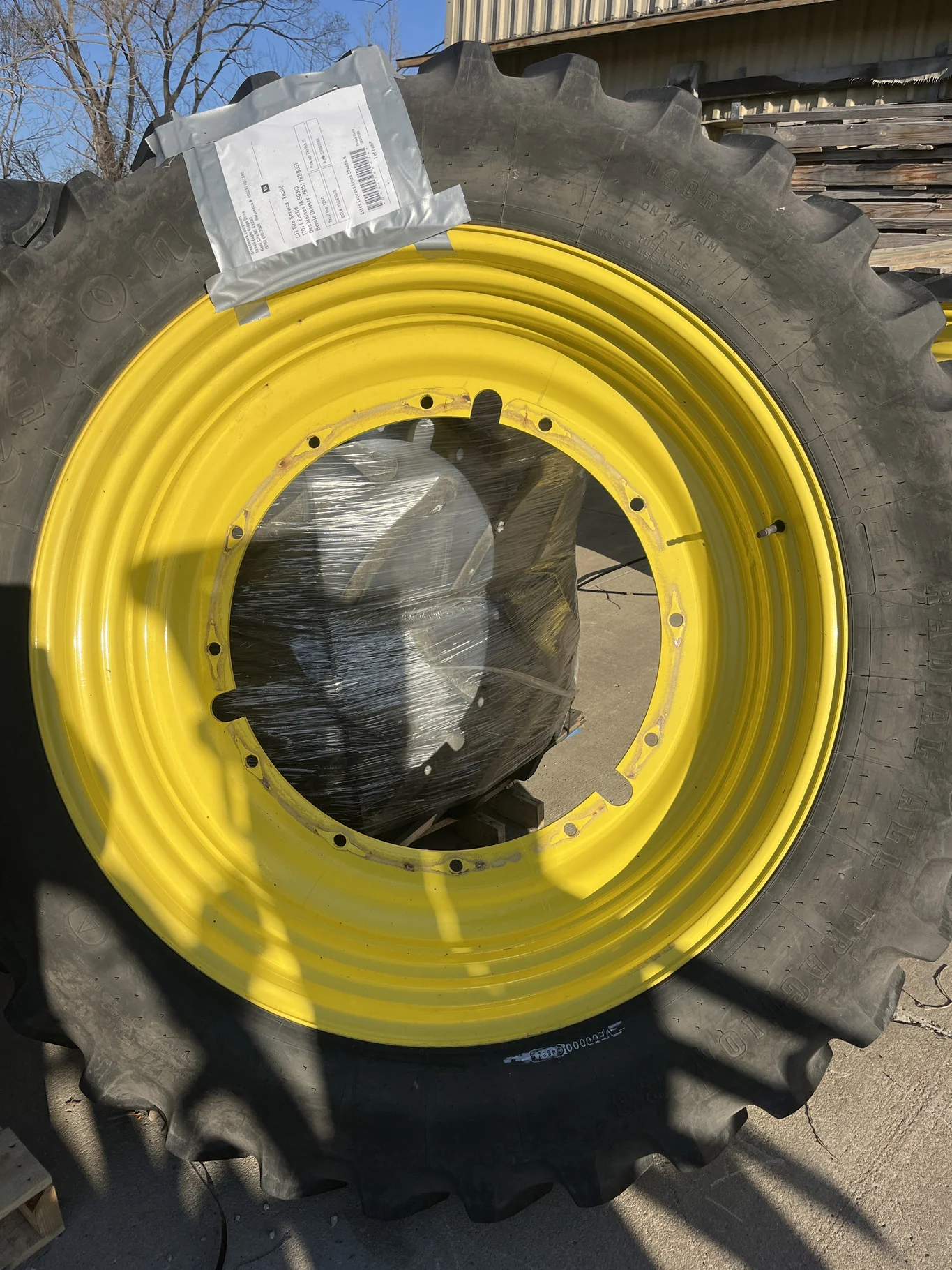 Used 14.9R46 145B Firestone Radial AT23 TL R-1W 80-85% On 13 x 46 12-32.047-30.078 4"BS Moveero