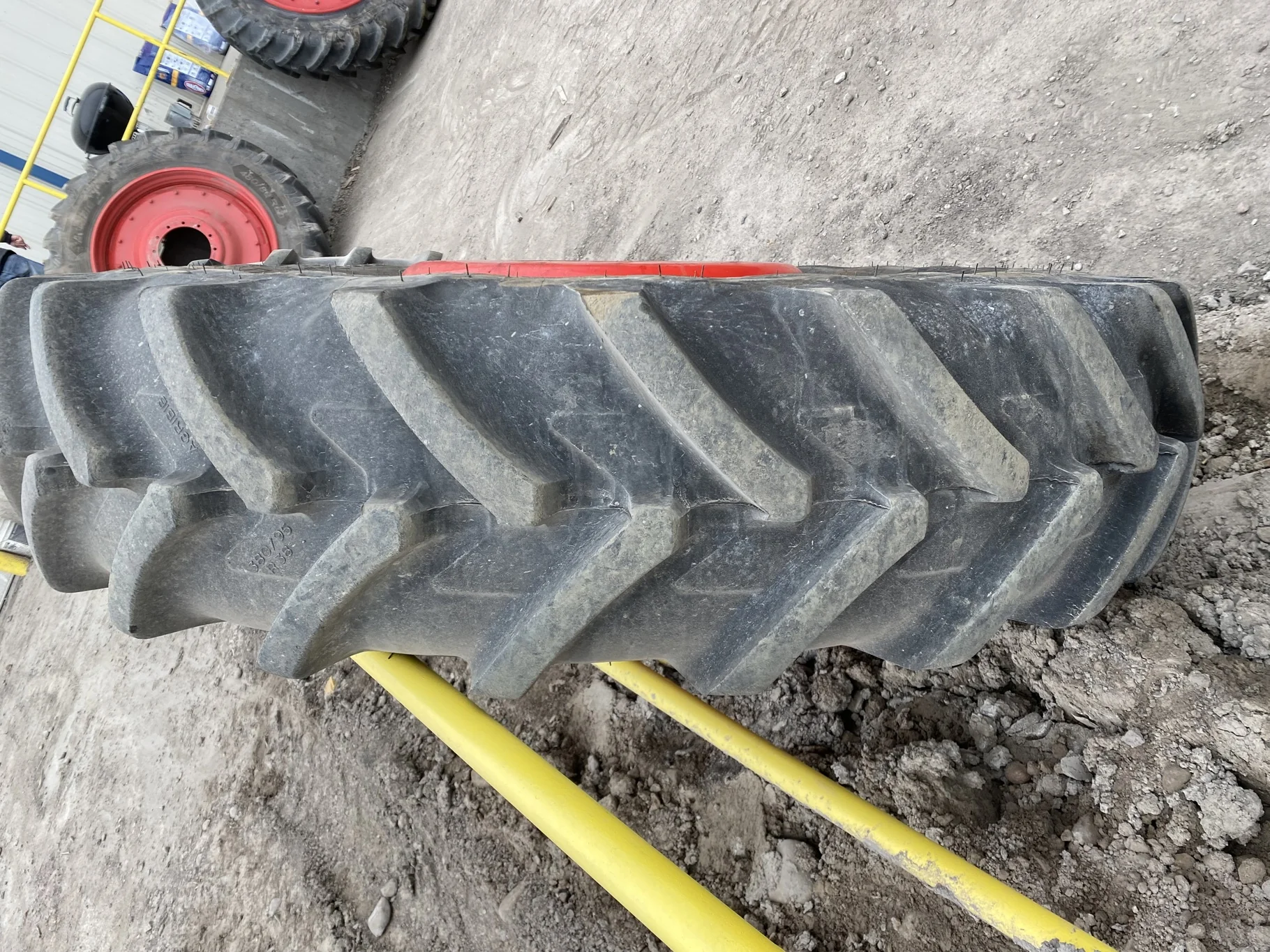 Used 380/95R38 149A8 Michelin Agribib TL 85% On 11 X 38 12B Fendt Red Stub Disc Wheel image 3