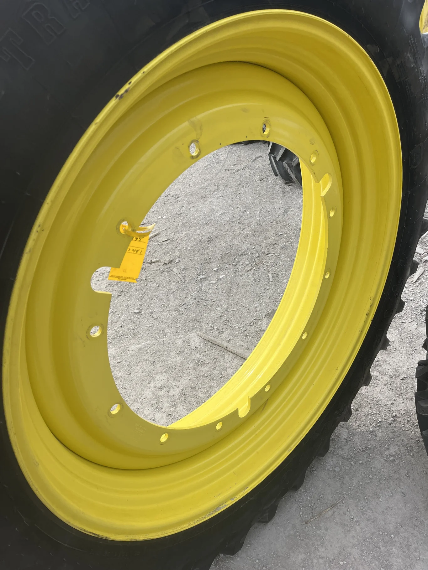 Used 14.9R46 145B Firestone Radial AT23 TL R-1 90-95% On 13 x 46 12-32.047-30.078 3"BS Yellow Rim image 2