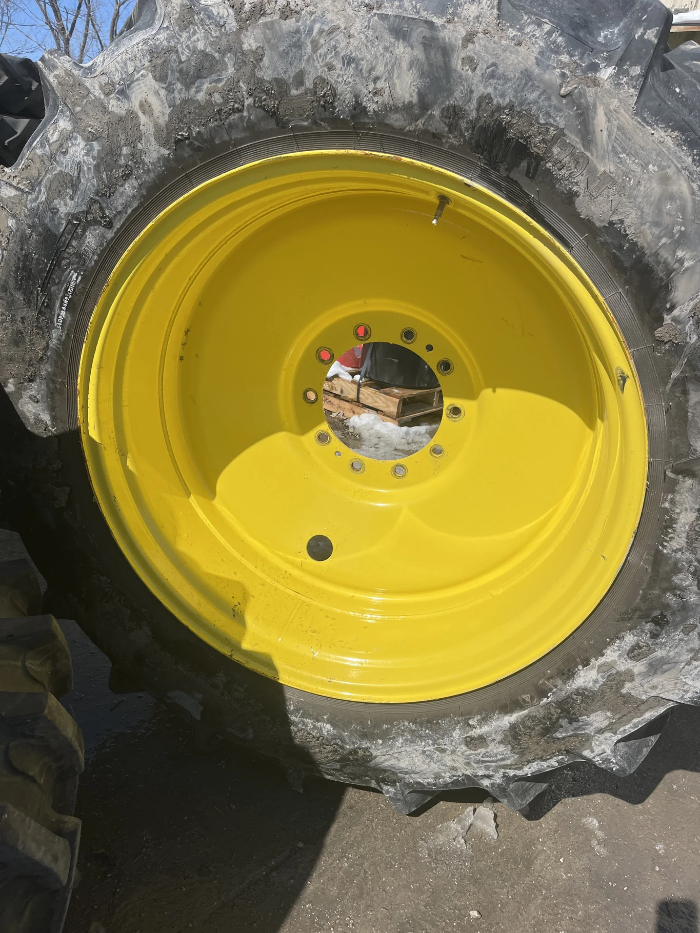 Used 480/70R38 145B Mitas AC70T TL R-1W 95-100% On 16 x 38 10-13.19-11.07 2"BS Titan Yellow Dual