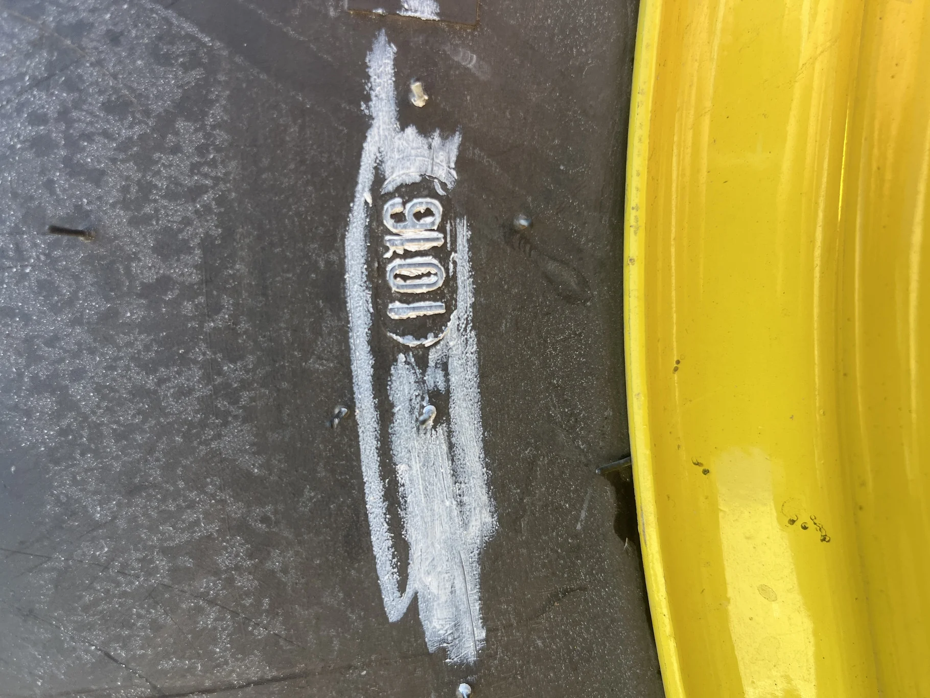 Used 420/70R24 133A8 Mitas HC70 TL R-1W 85-90% On 12 x 24 8-10.82-8.784"BS GKN Yellow 4/2 Rail Wheel image 4
