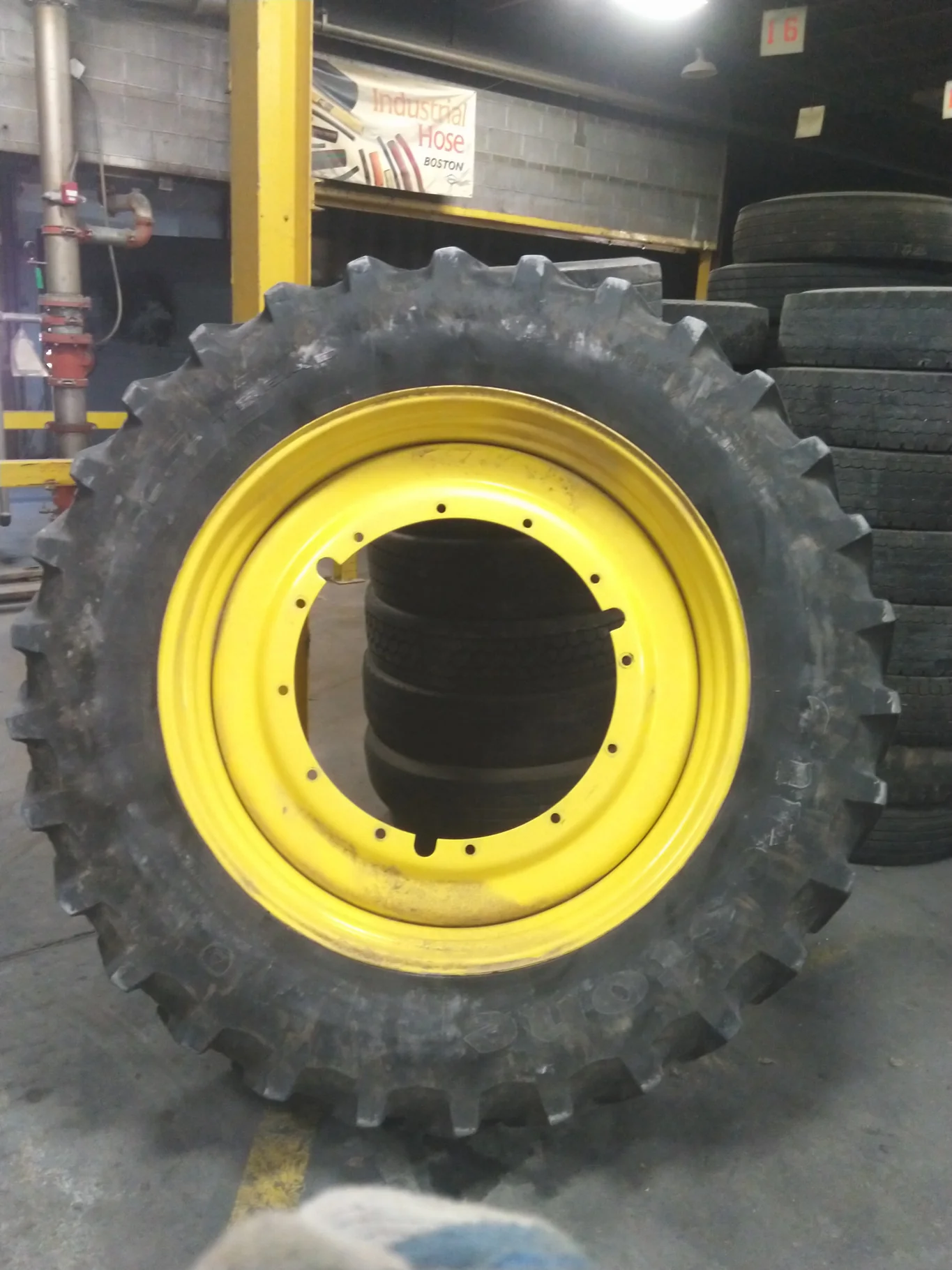Used 480/80R50 159B Firestone Deeptread 23 TL R-1W 45-50% On 15 x 50 12-32.047-30.078 Rim & Rail