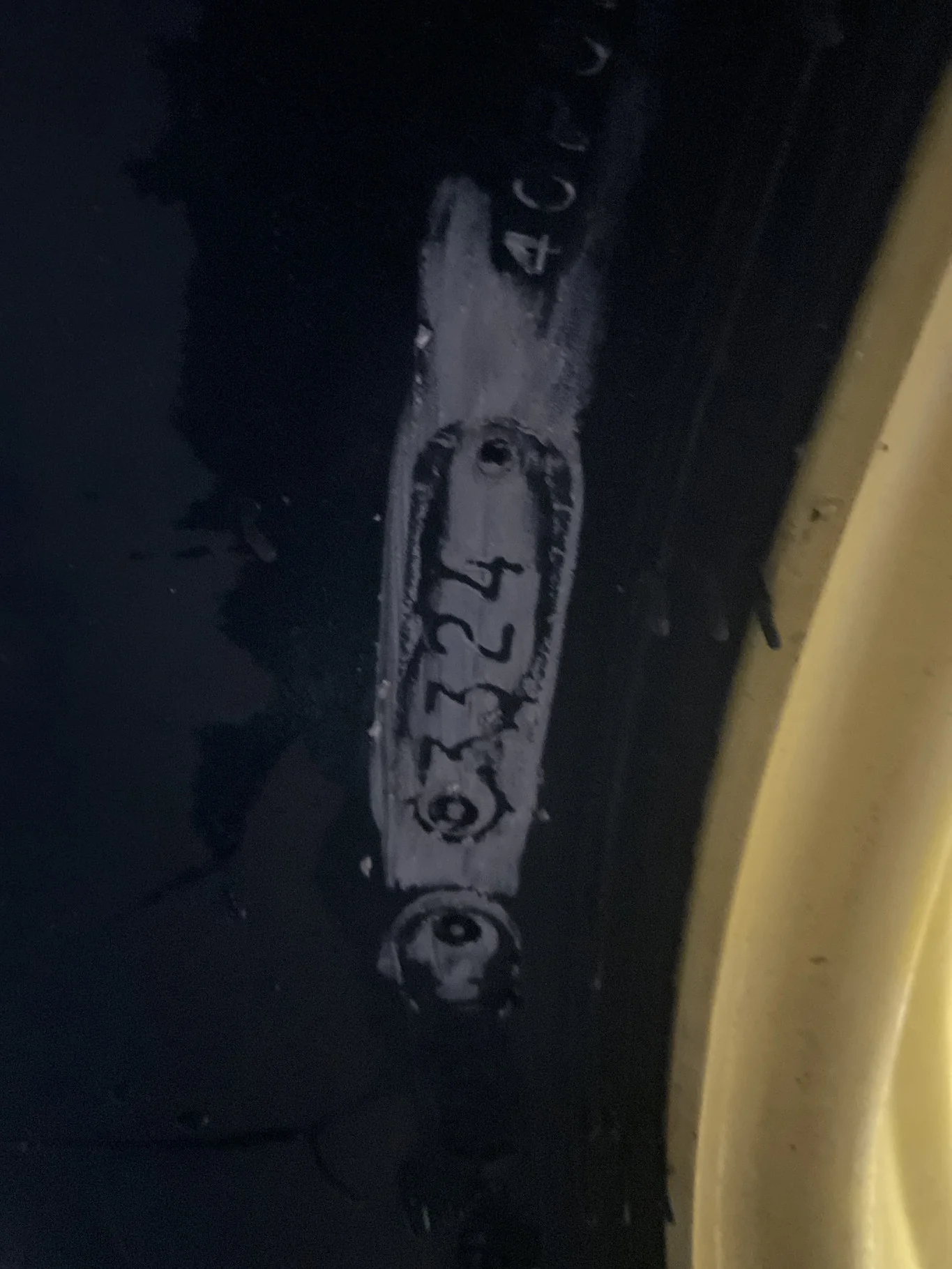 Used 420/85R34 147D Goodyear Optitrac TL R-1W 95-100% On 15 x 34 10-13.19-11.07 13.25"BS Yellow image 3
