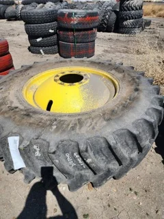 Used 580/85R42 Firestone DT 80% on 18 x 42 10 Bold JD Outside Dolly Dual image 12