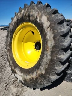 Used 580/85R42 Firestone DT 80% on 18 x 42 10 Bold JD Outside Dolly Dual image 2