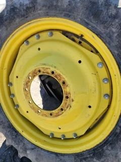 Used 380/80R38 Firestone Radial All Traction DT 142B 75% On 12 x 38 3 bolt waffle with10 bolt cen image 4