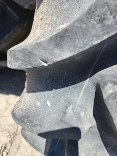 Used 380/80R38 Firestone Radial All Traction DT 142B 75% On 12 x 38 3 bolt waffle with10 bolt cen image 6