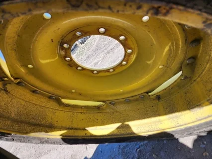 Used 380/80R38 Firestone Radial All Traction DT 142B 75% On 12 x 38 3 bolt waffle with10 bolt cen image 7