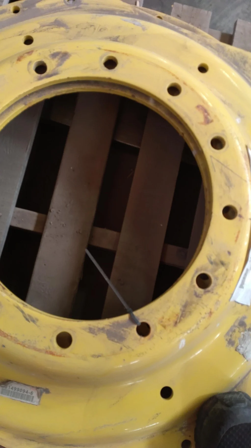 USED DISC 38" JD Yellow 12 Bolt (.875) Waffle Center (12-16.5-14.5) (Rust Spots; Paint Scratches)