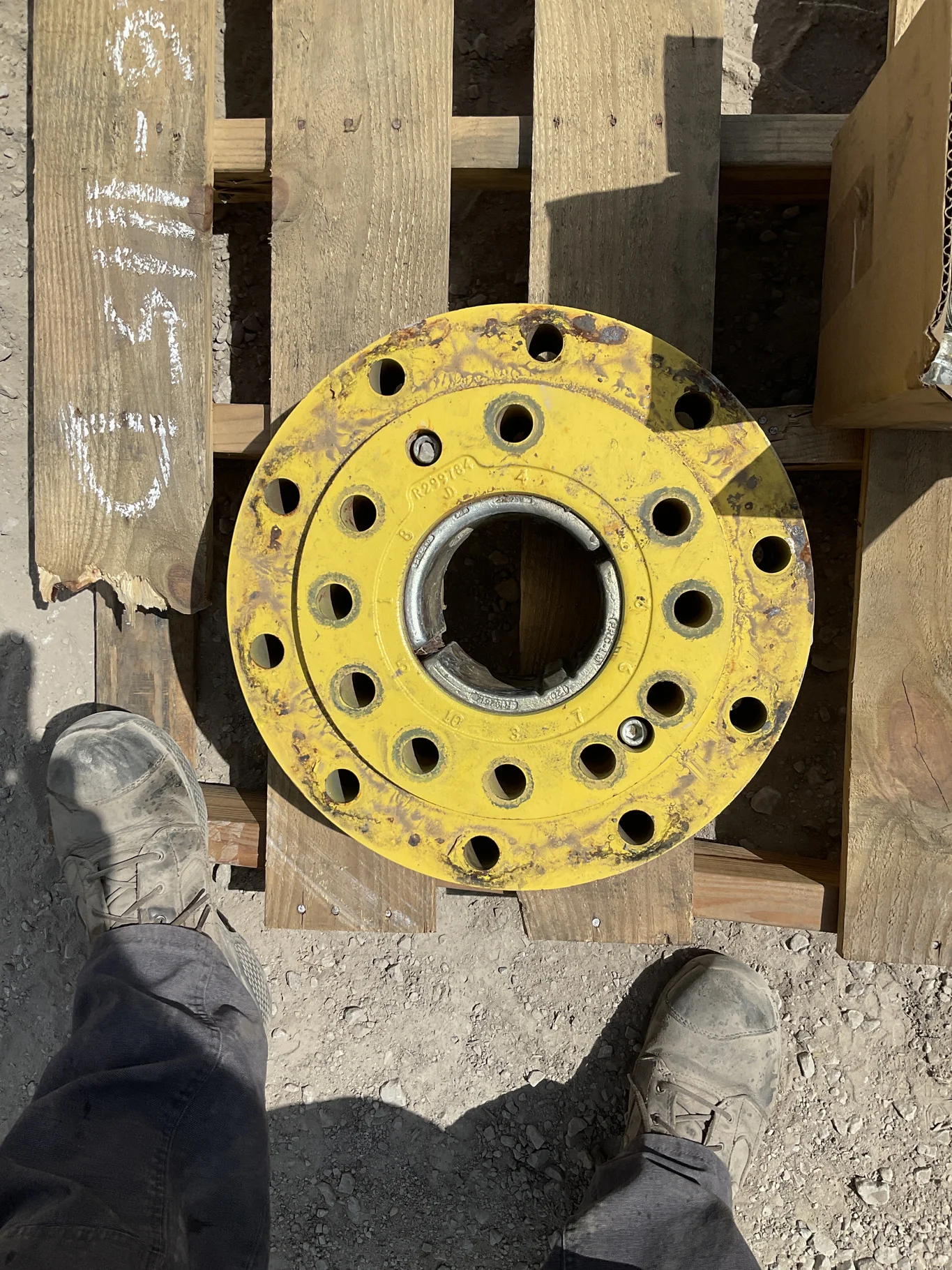 Used Hub JD OE 120mm 10 Bolt Yellow