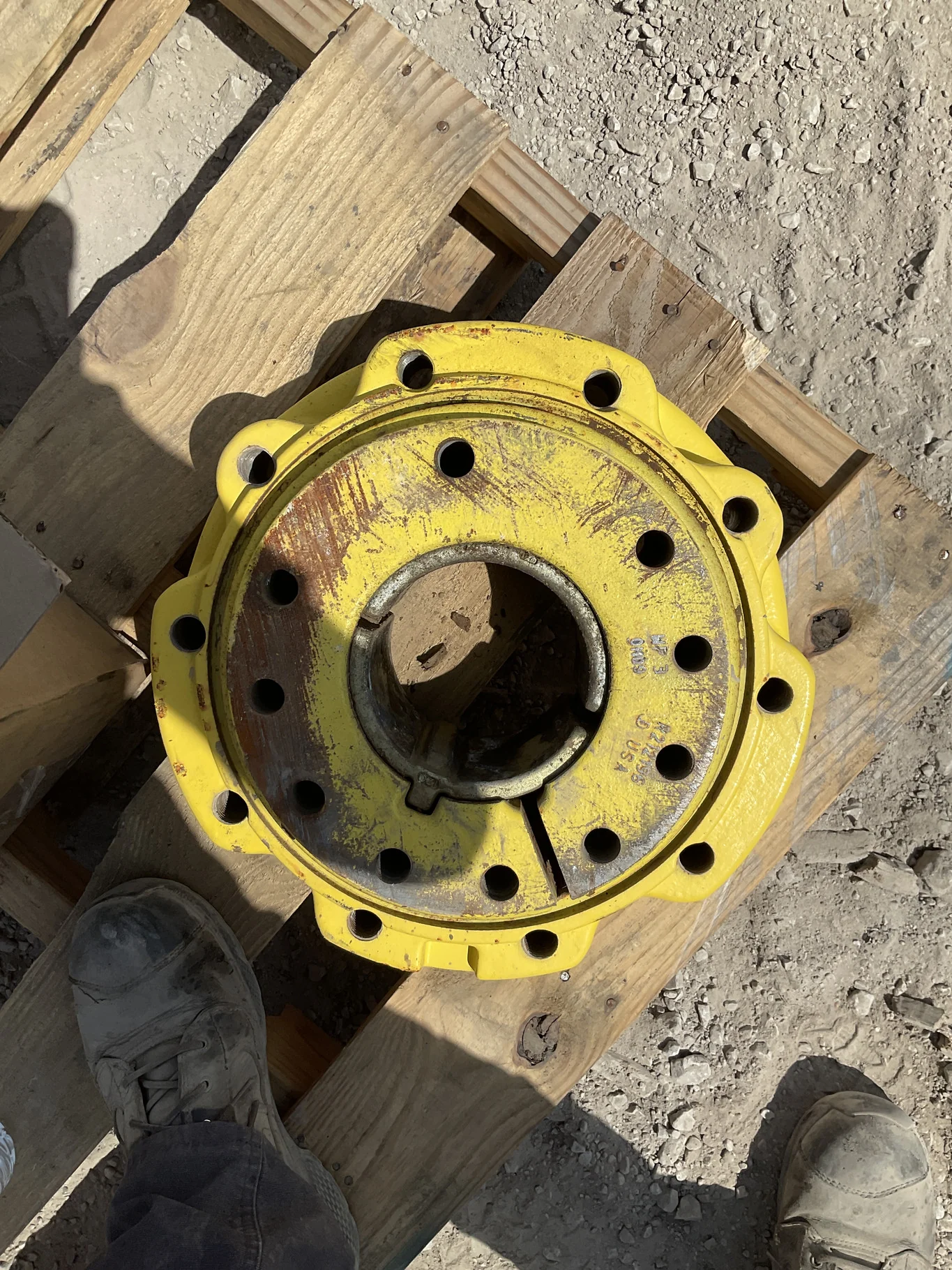 Used Hub JD OE 120mm 10 Bolt Yellow image 2