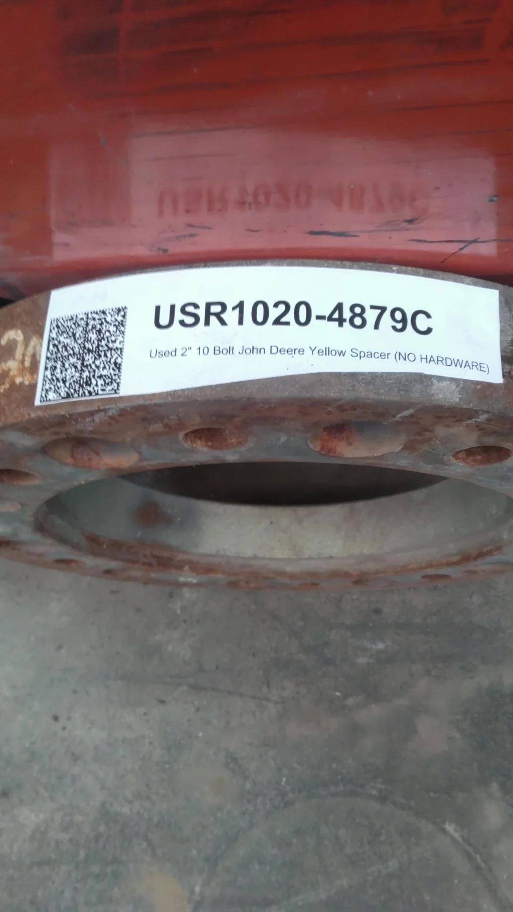 Used 2" Spacer 10 Bolt John Deere Yellow (NO HARDWARE) image 2