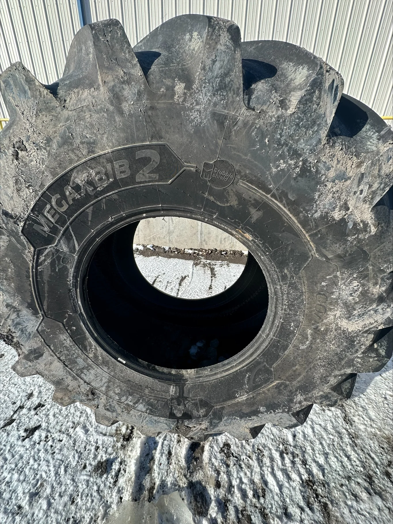 Used 99% 900/60R32 Michelin MegaXBib 2 R-1W 181A8 TL Lug Cuts; Stubble image 2