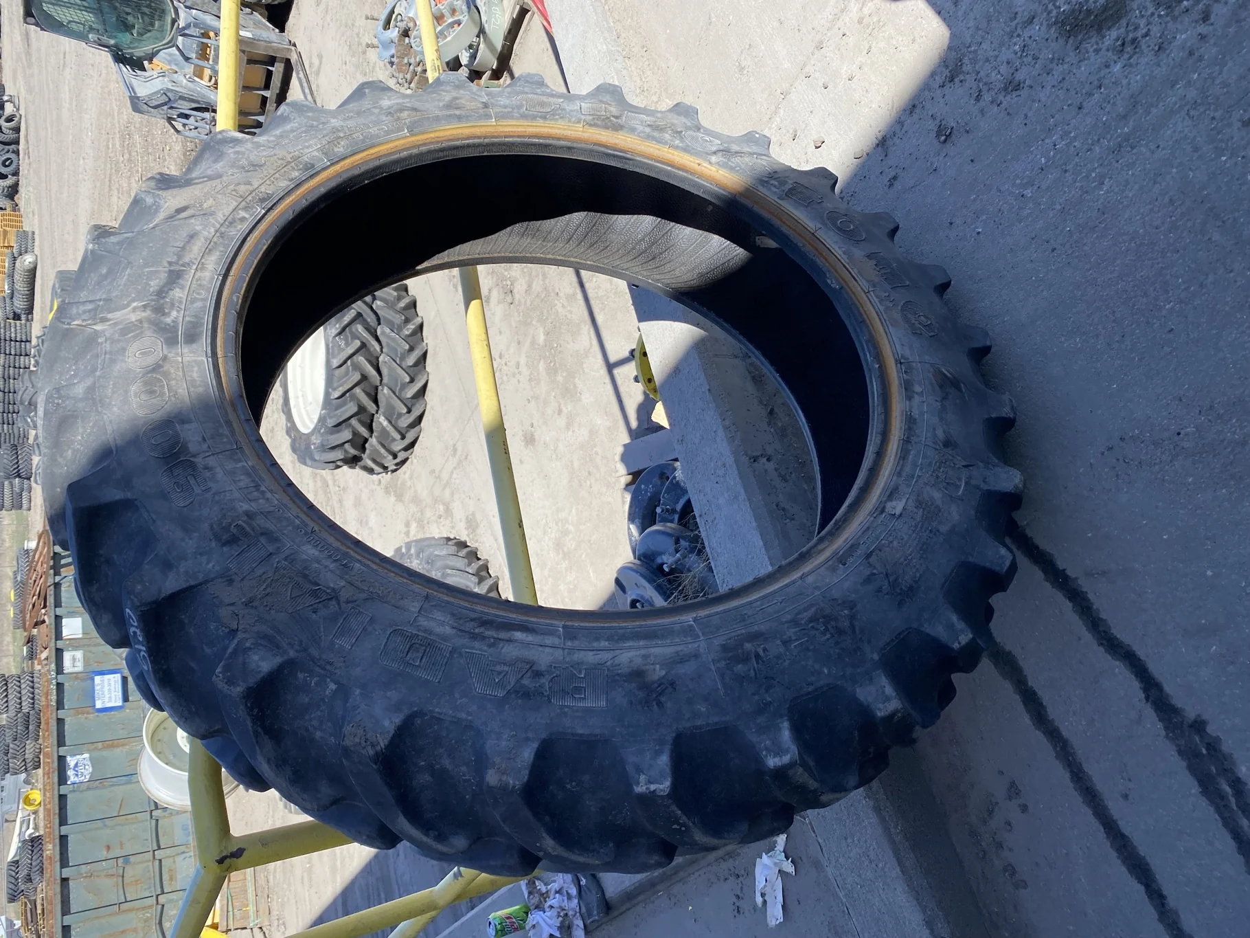 Used 320/85R38 Firestone Radial All Traction DT R-1W 143A8 TL 50% (Lug Cuts, Weathering, roadwear, image 2