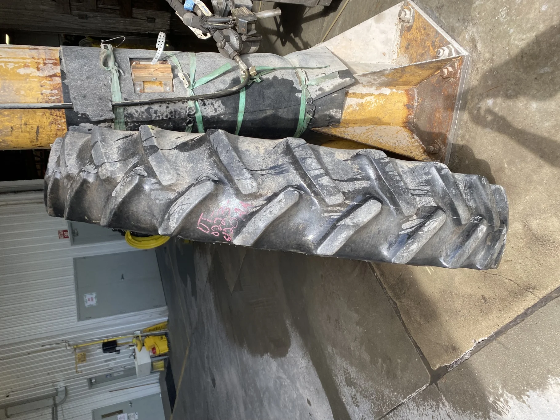 Used 320/90R54 Goodyear Super Traction Radial DT 800 149AB TL 50% (Lug Cuts, Chunks Missing On Lugs, image 3