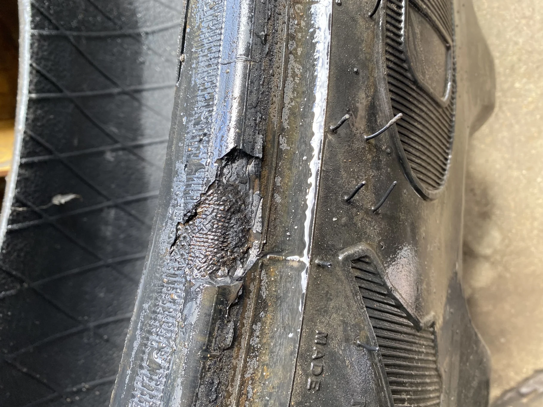 Used 320/90R54 Goodyear Super Traction Radial DT 800 149AB TL 50% (Lug Cuts, Chunks Missing On Lugs, image 4
