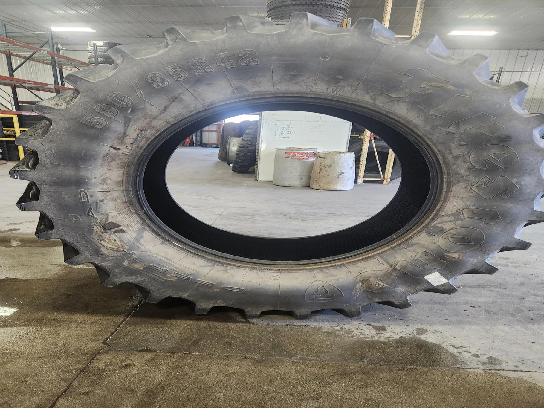 Used 580/85R42 166B Firestone Radial Deep Tread 23 R-1W TL 85% image 2
