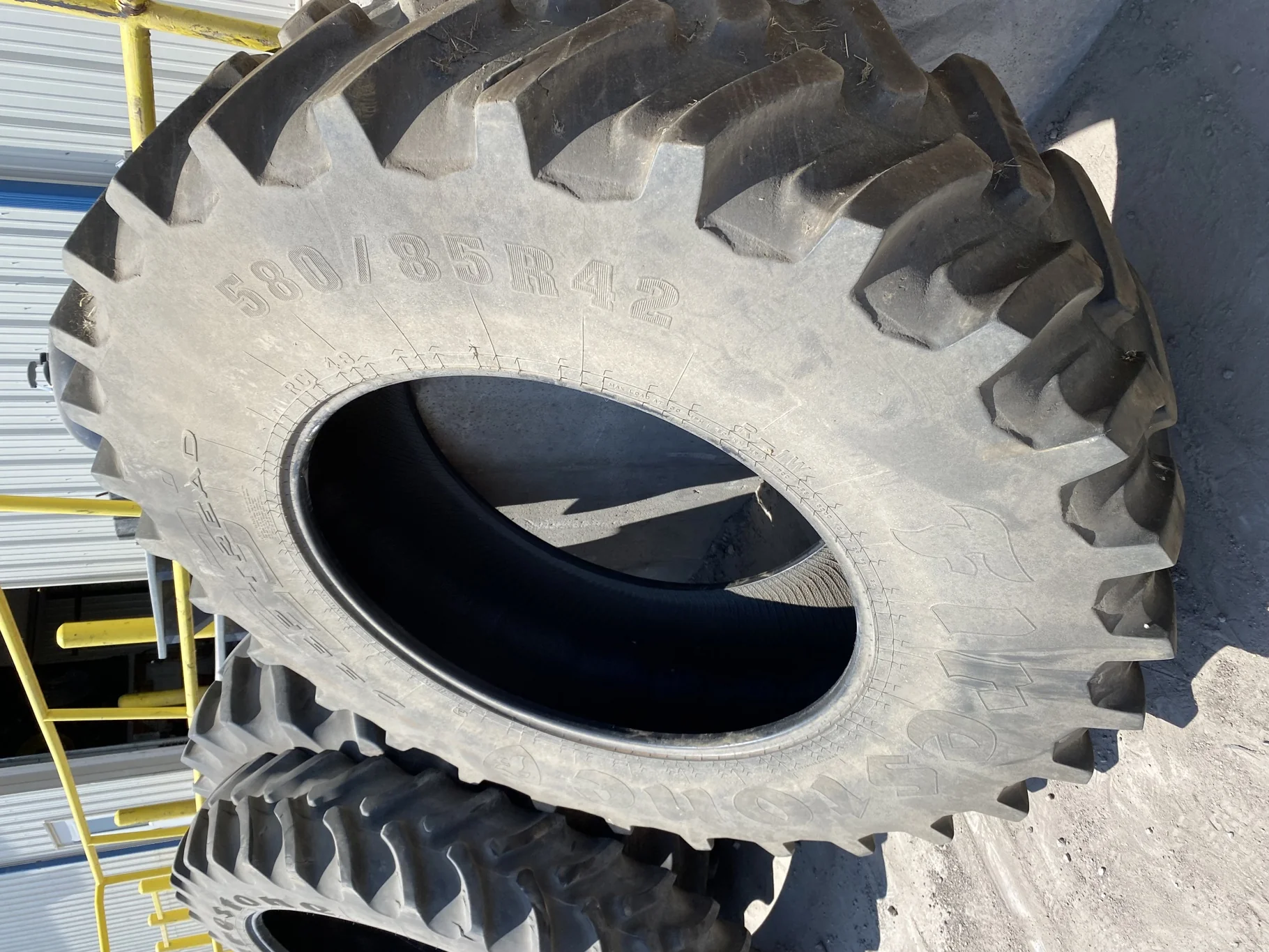 Used 580/85R42 166B Firestone Radial Deep Tread 23 TL R-1W 75%