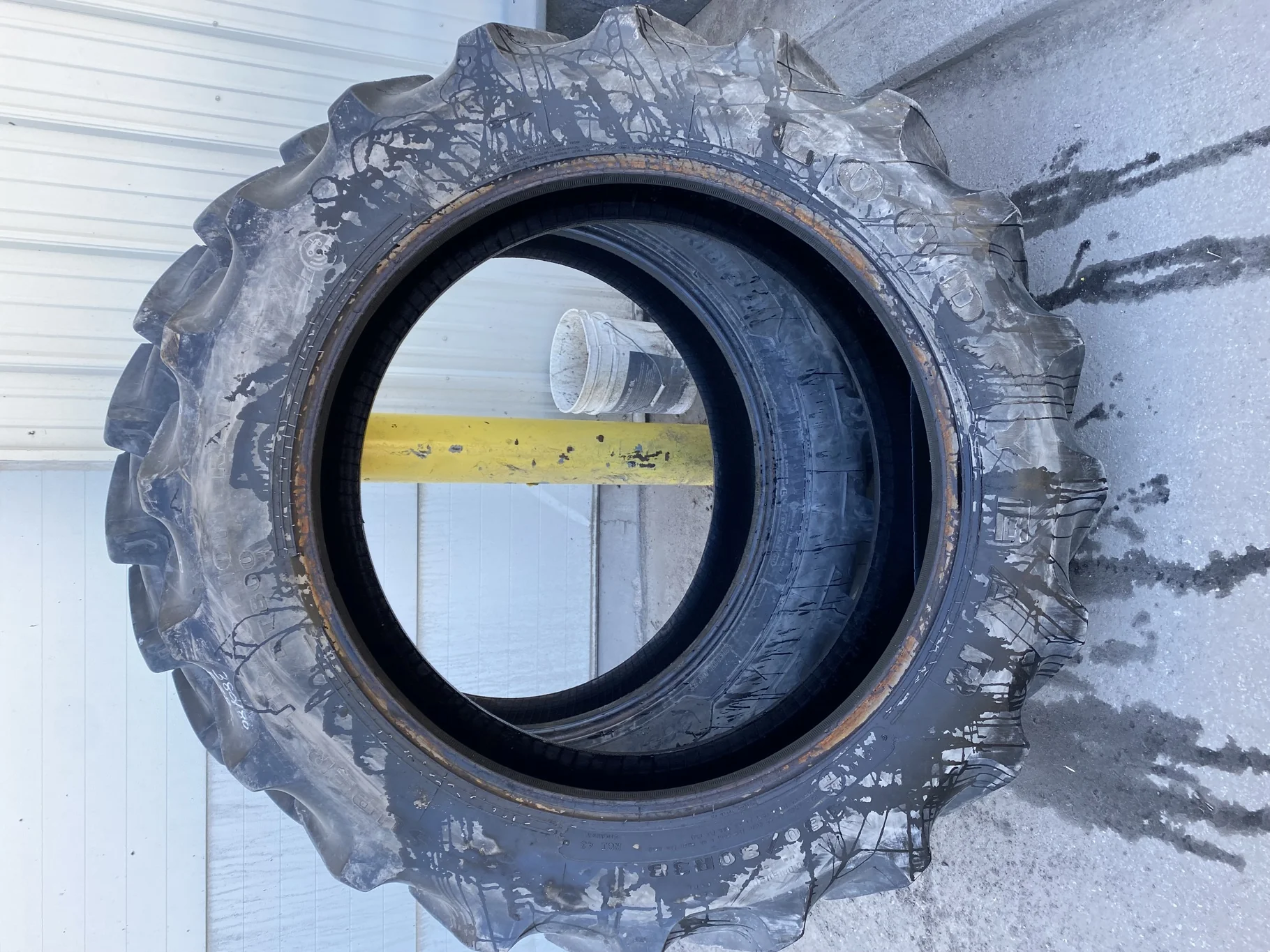 Used 380/80R38 Goodyear Super Traction Radial DT800 R-1W (142A8) 80% Lug Cuts Road Wear