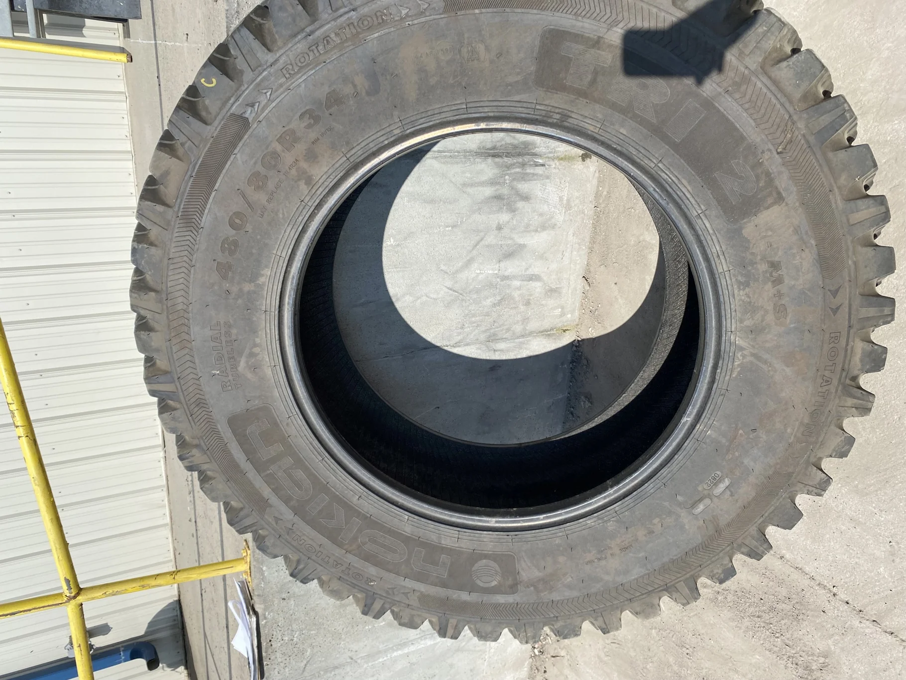 Used 480/80R34 Nokian Tri 2 (155D) TL 75% (Patched) - Fair Condition  _x000D_ (Lug Stubble, Lug Cuts image 2