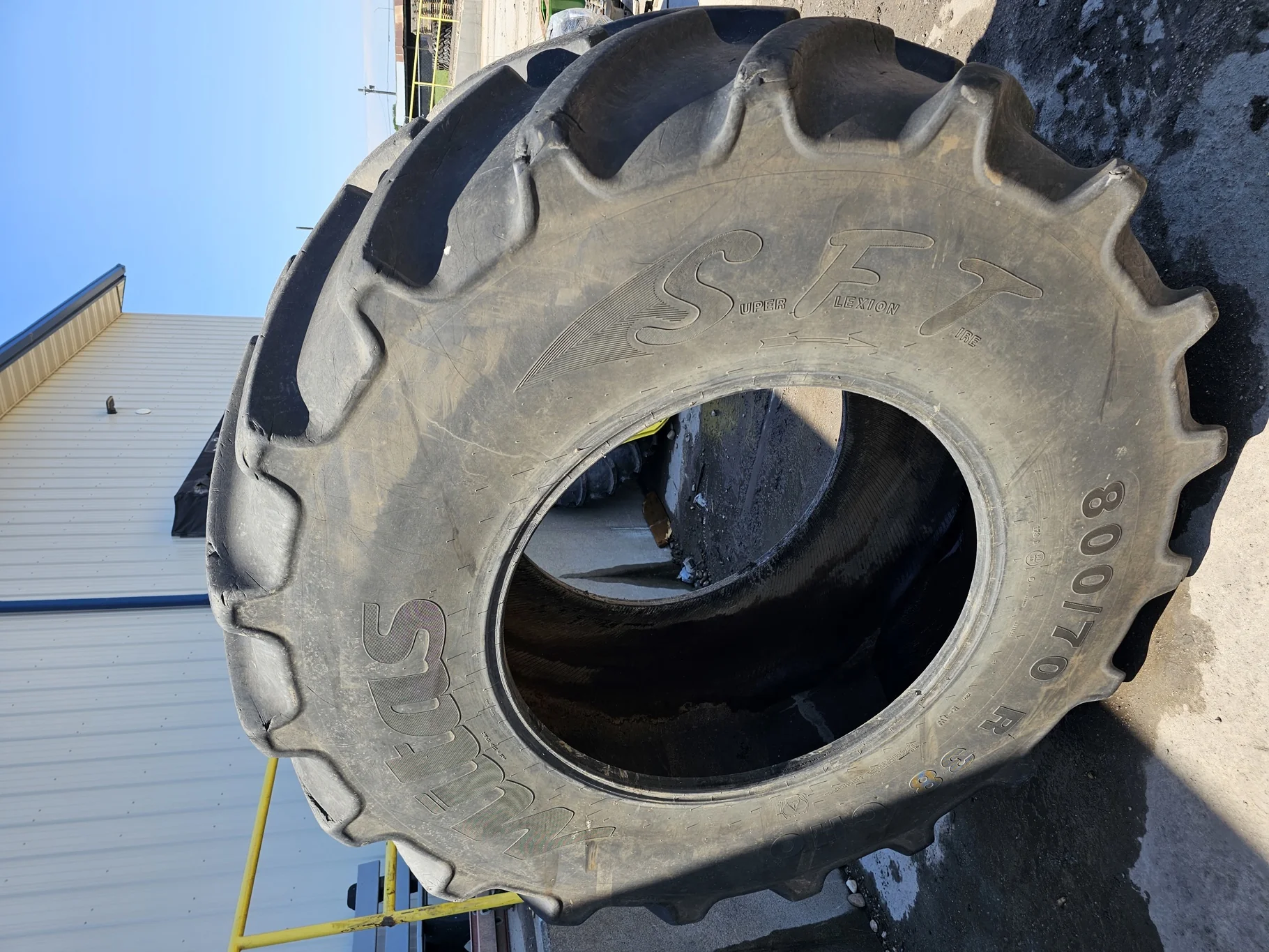 Used 800/70R38 CHO Mitas SFT 178D/181A8 TL 80% - Good Condition (Lug Stubble, Lug Cuts)