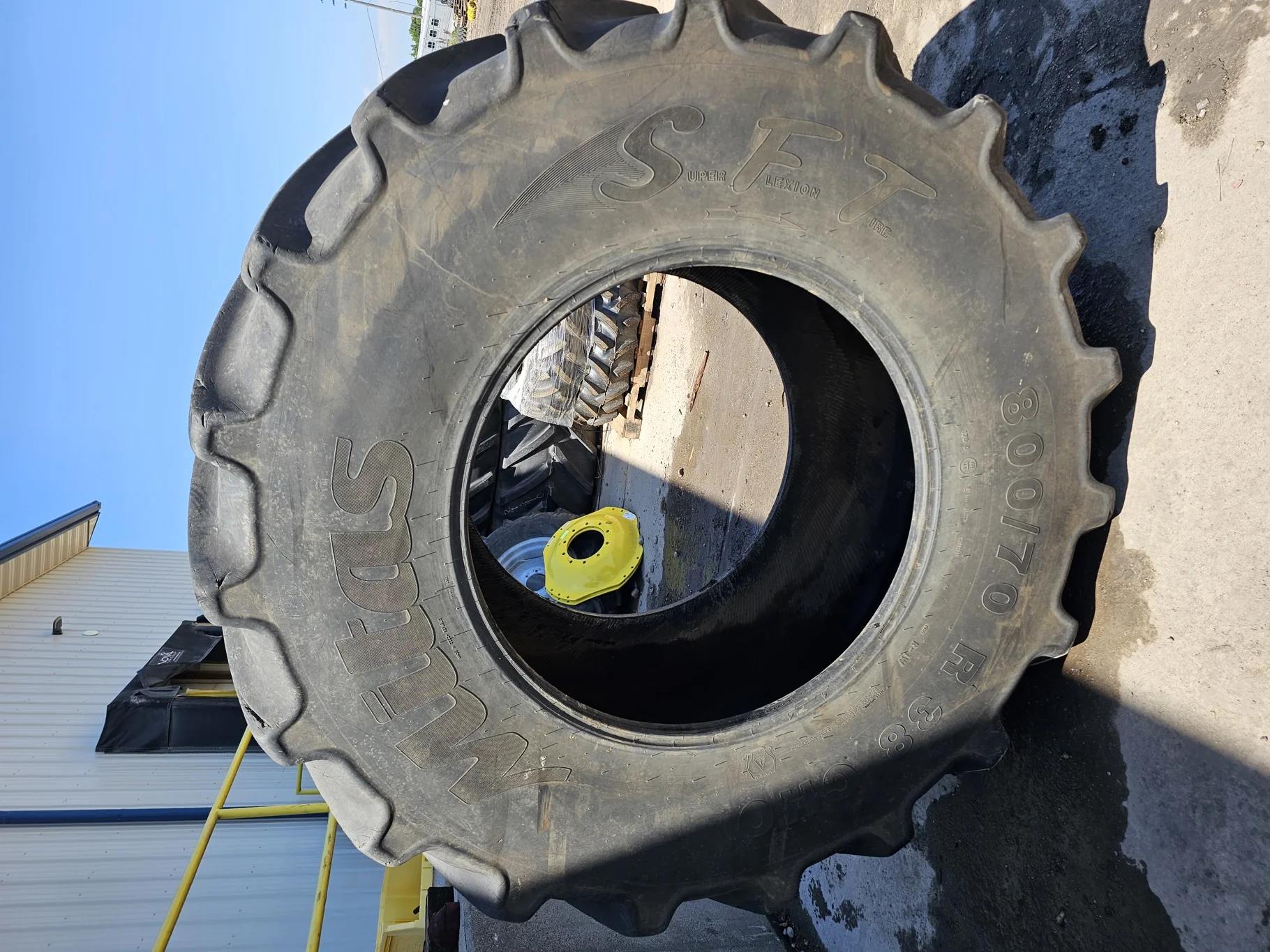 Used 800/70R38 CHO Mitas SFT 178D/181A8 TL 80% - Good Condition (Lug Stubble, Lug Cuts) image 2