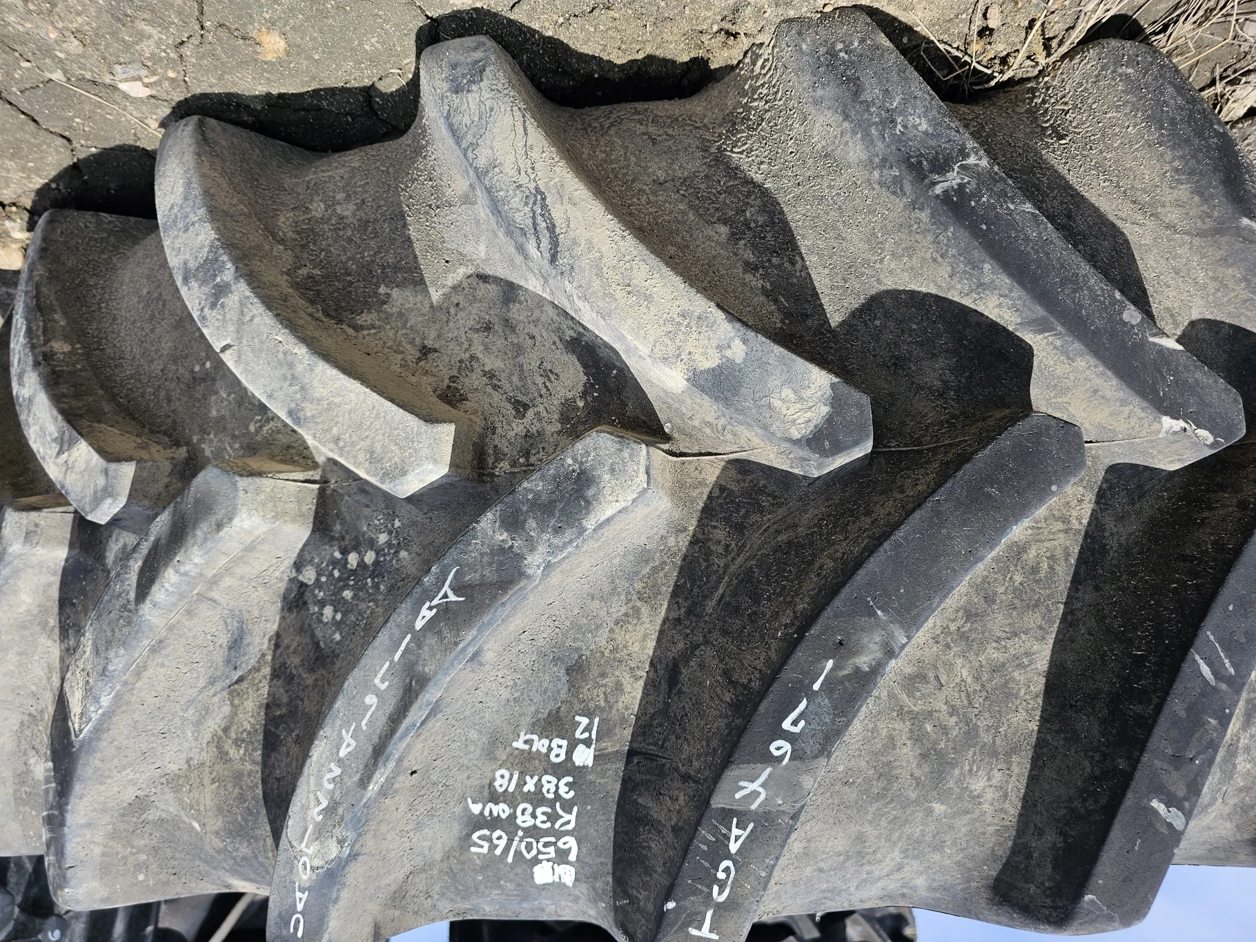 Used 650/65R38 Goodyear Optitrac R-1W (166D) TL 90% (Stubble, Lug Cuts, Slight Weathering) - Good Co image 3