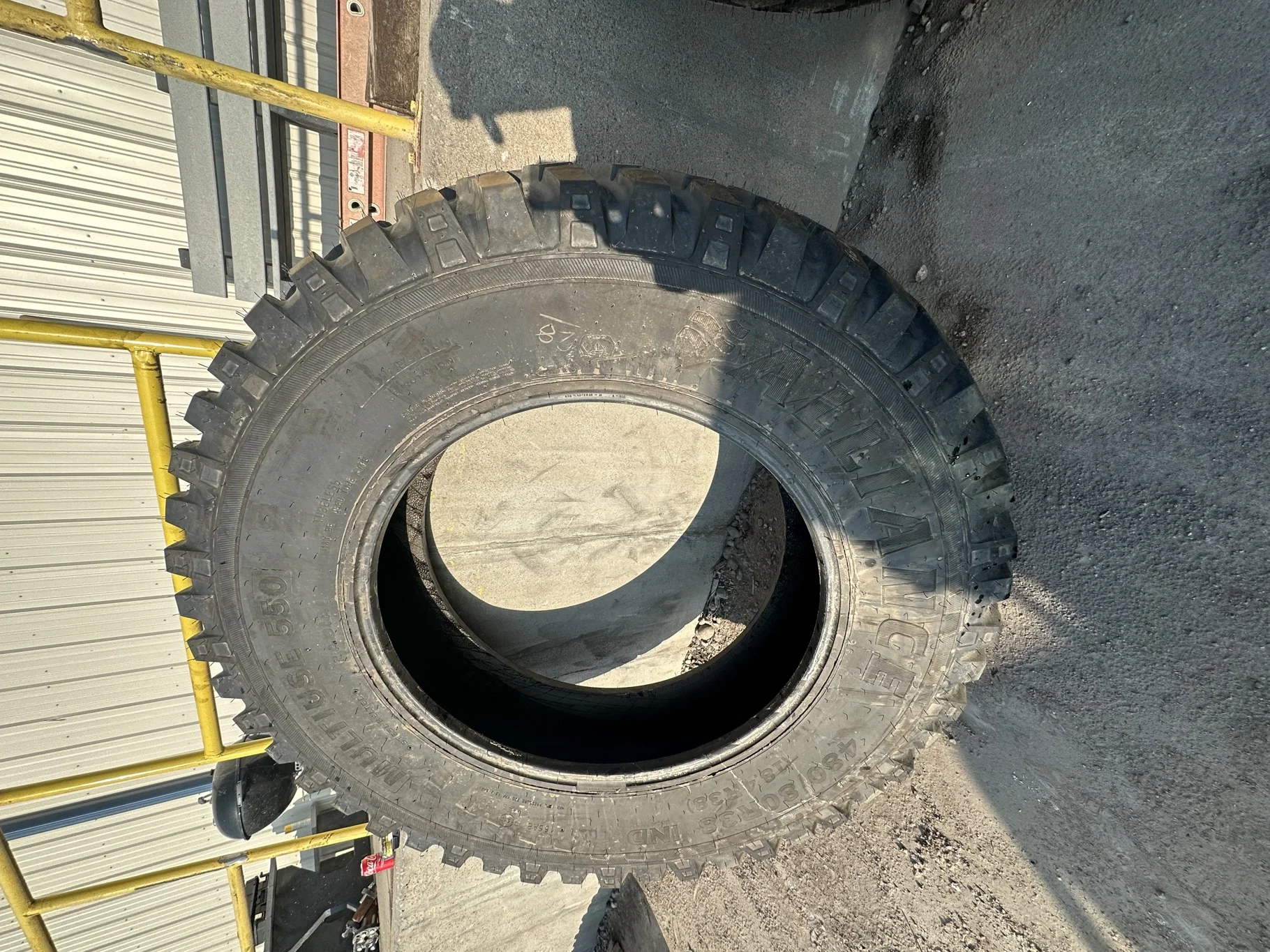 Take-Off 480/80R38 (18.4R38) Alliance 550 Multi-Use Steel Belted 166A8/161D TL - Excellent Condition
