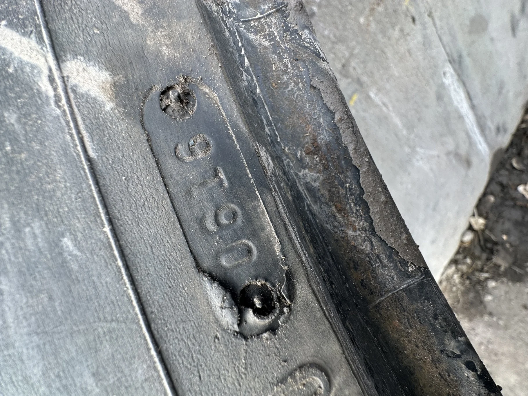 Used 65% 380/90R54 Firestone Radial 9000 R-1W (152B) TL (Lug Cuts, Weathering, Sidewall) - Poor Cond