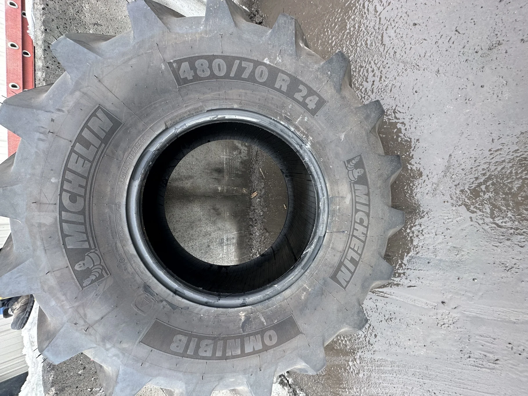 Take-Off 480/70R24 Michelin OmniBib 138D TL    (Road Wear) Lug Stubble)   ***Built or Custom, Non-Re image 2