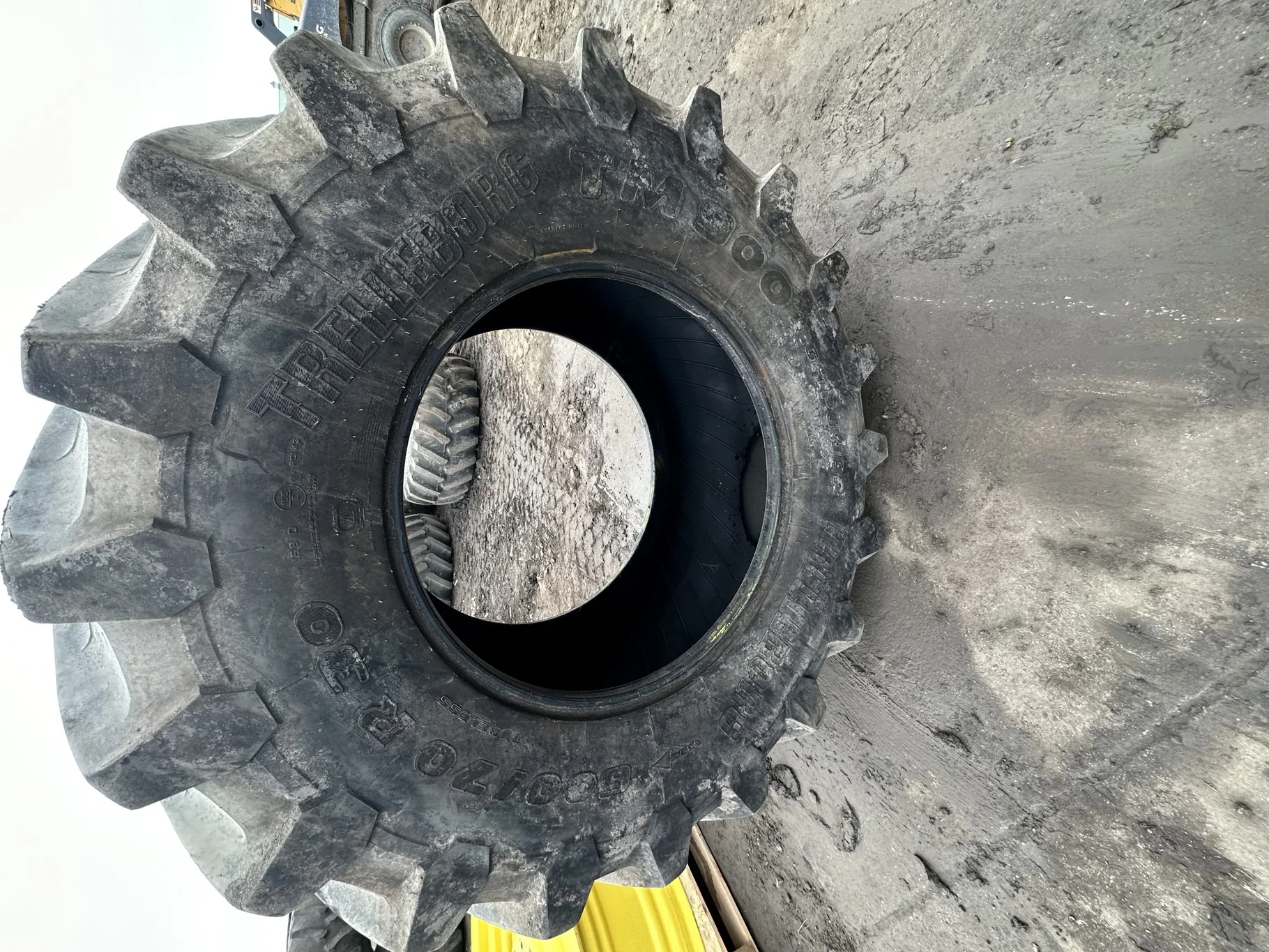 Used 600/70R30 Trelleborg TM900 High Power R-1W 158D TL 85%  (lug cuts, cuts between lugs) image 2