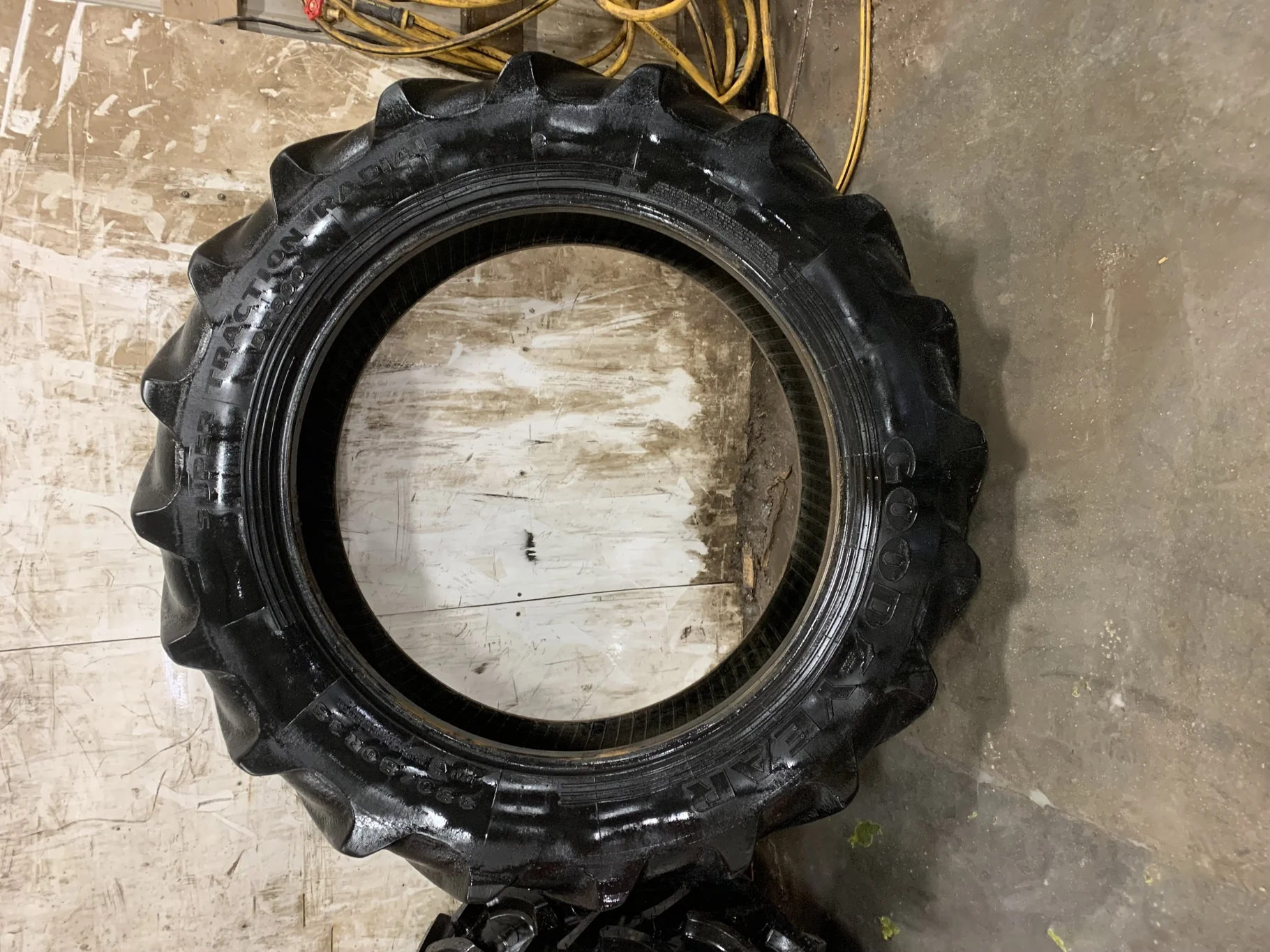 Used 380/80R38 Goodyear Super Traction DT800 R-1W (142A8/B) 30% - Fair Condition ( Lug Cuts, Stubble image 2