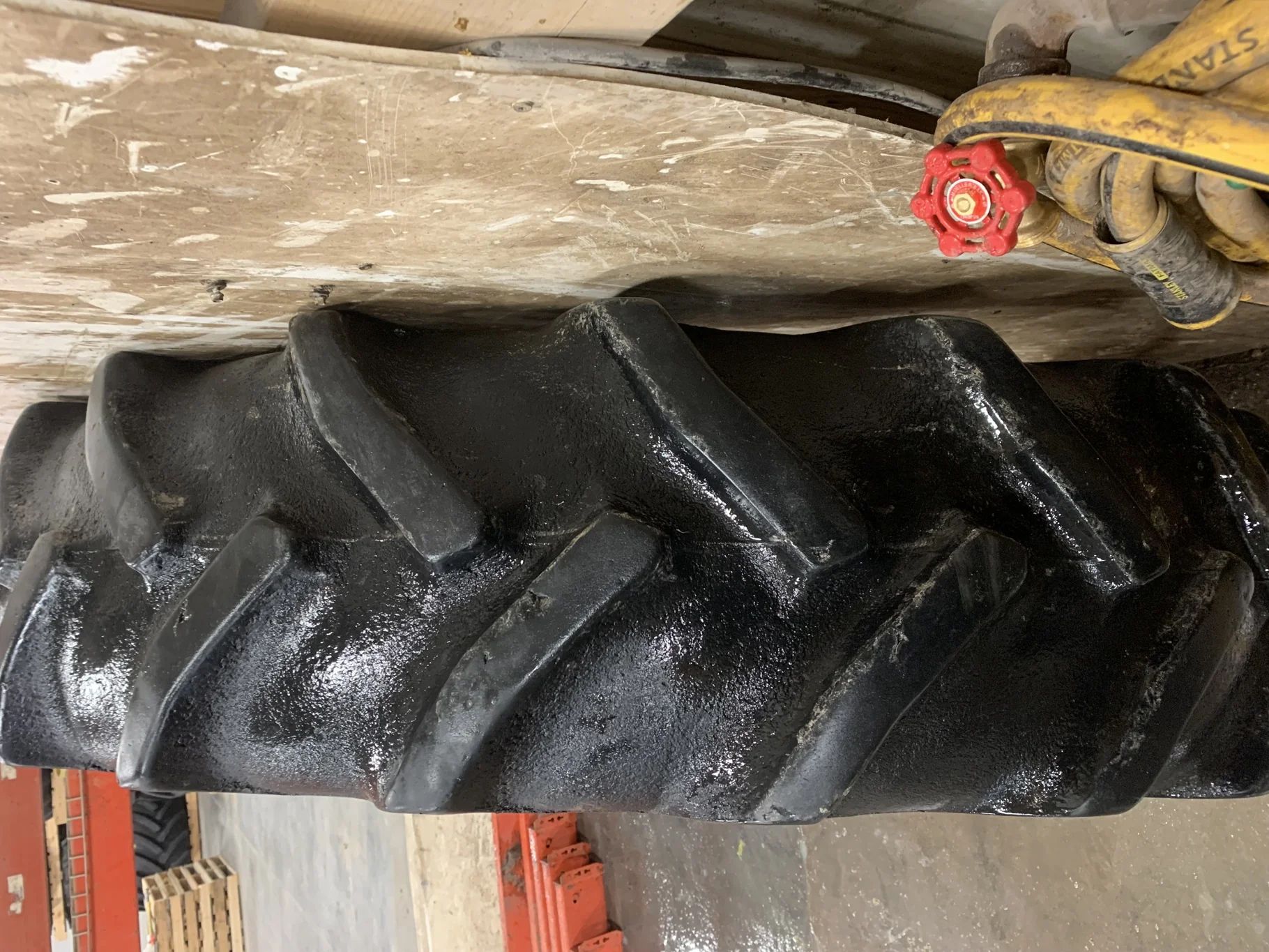 Used 380/80R38 Goodyear Super Traction DT800 R-1W (142A8/B) 30% - Fair Condition ( Lug Cuts, Stubble image 3