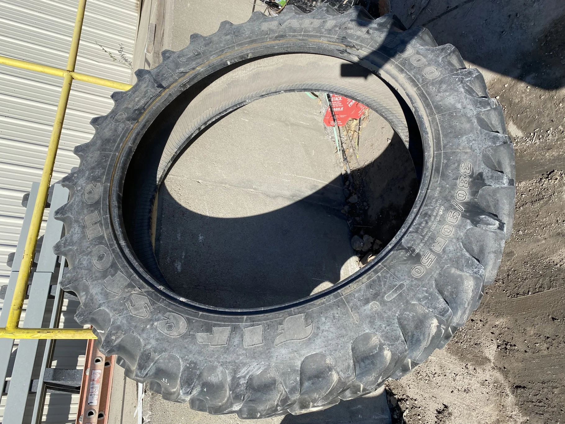 Used 380/90R50 151B Firestone Radial 9000 TL R-1W 80% Lug Stubble image 2