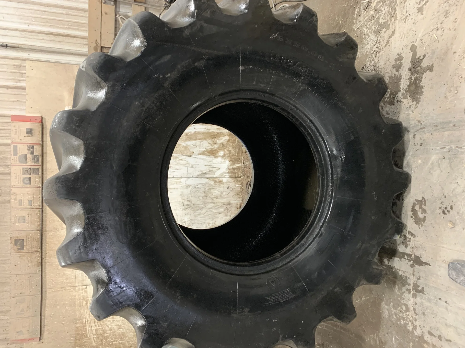 Used IF1250/45-32 Firestone  R-1W 177B 80% (stubble) Side wall Cracks, Lug Damage image 2