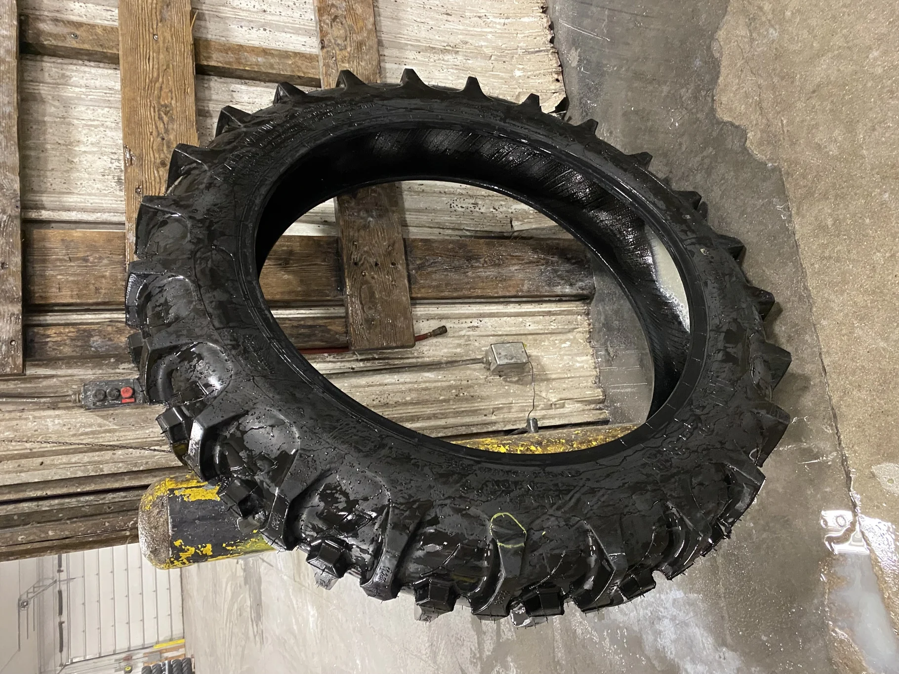 USED 11.2-38 Farmboy Agri Storm 2 95-100% Has chunk missing out of tread image 2