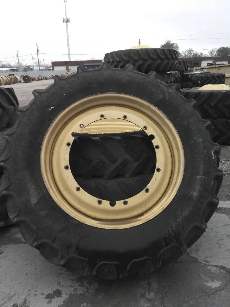 Used 480/80R46 158A8 Mitas AC85 TL R-1W 65-70% On 16 X 46 12-32.047-30.078 Rim & Rail Yellow Wheel