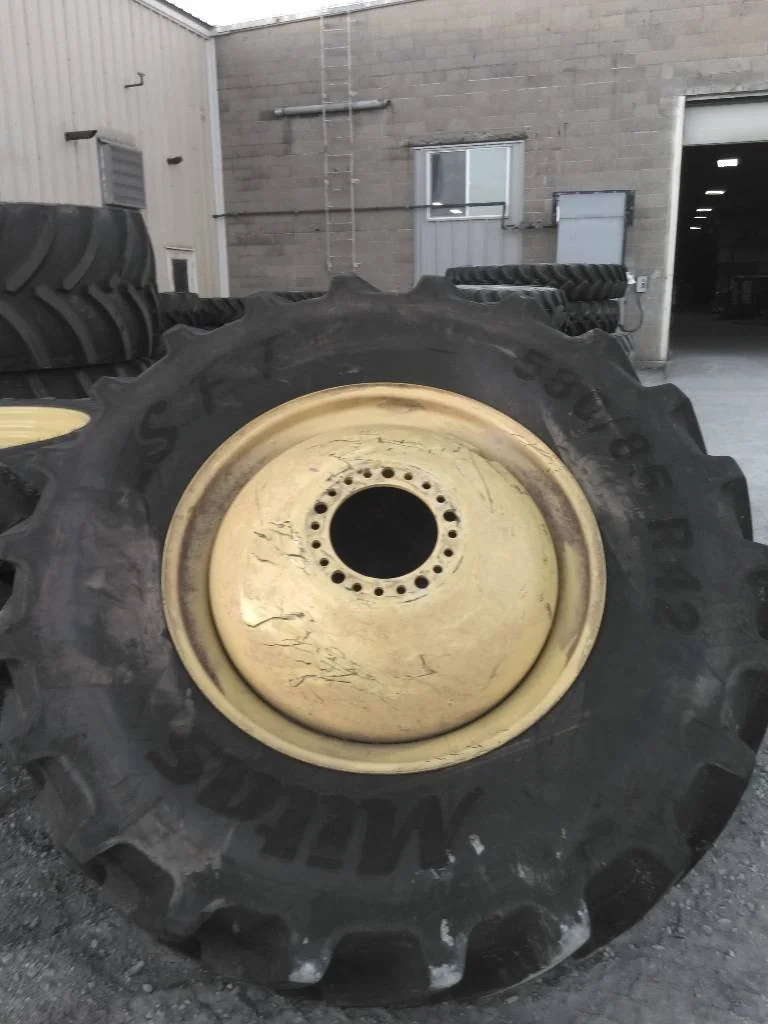 Used 580/85R42 168D Mitas SFT TL R-1W 85-90% On 18 x 42 20-13.19-10.50 Outside Dolly Dual