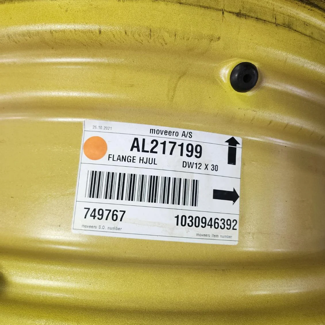 Used 12 X 30 10-13.19-11.07 4" BS 4/2 Rail Yellow Wheel & Disc