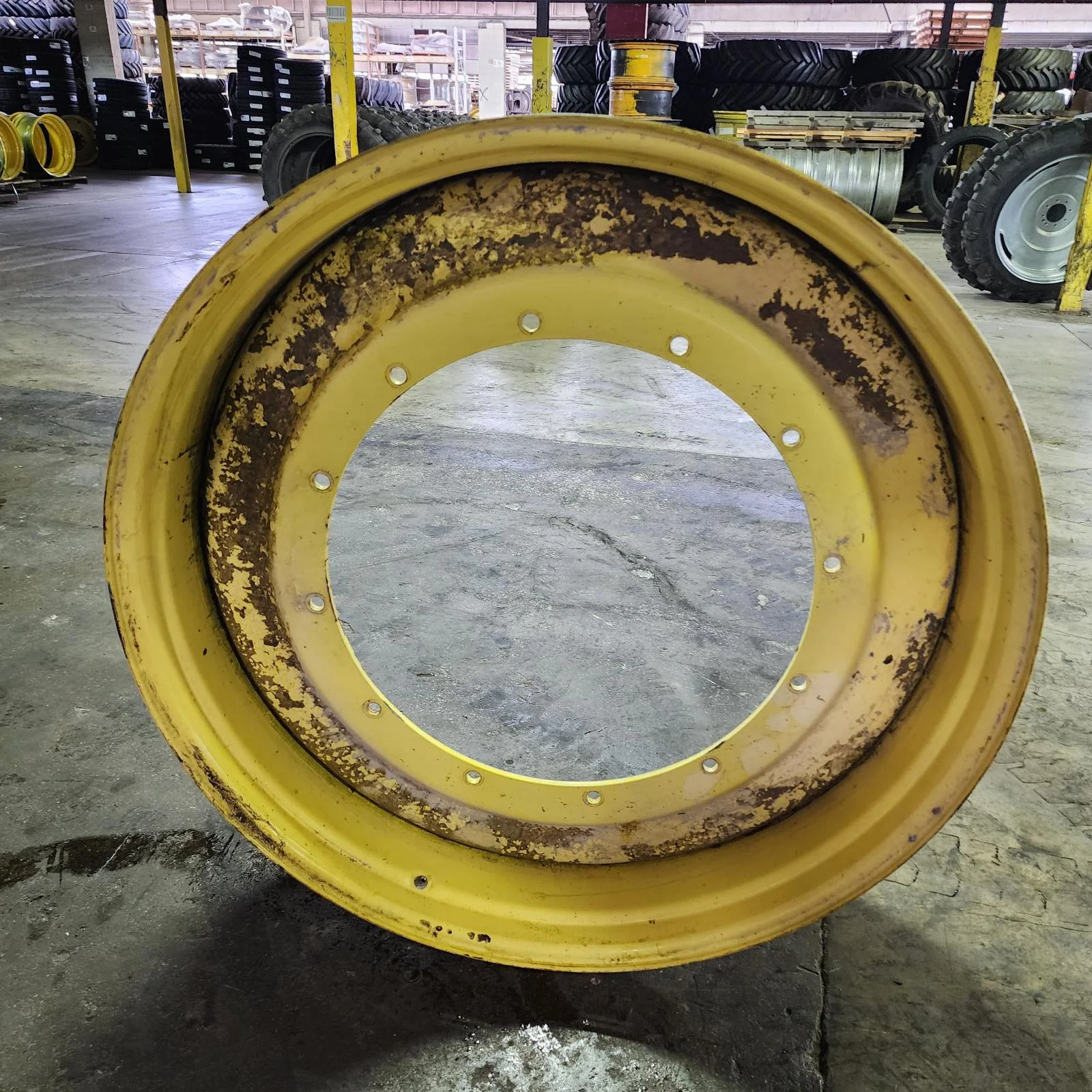 Used 15 X 50 12-32.047-30.078 11"BS GKN Rim & Rail Yellow Wheel