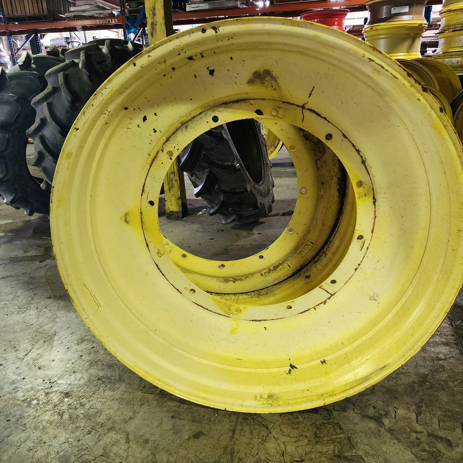 Used 15 X 50 12-32.047-30.078 11"BS GKN Rim & Rail Yellow Wheel image 3