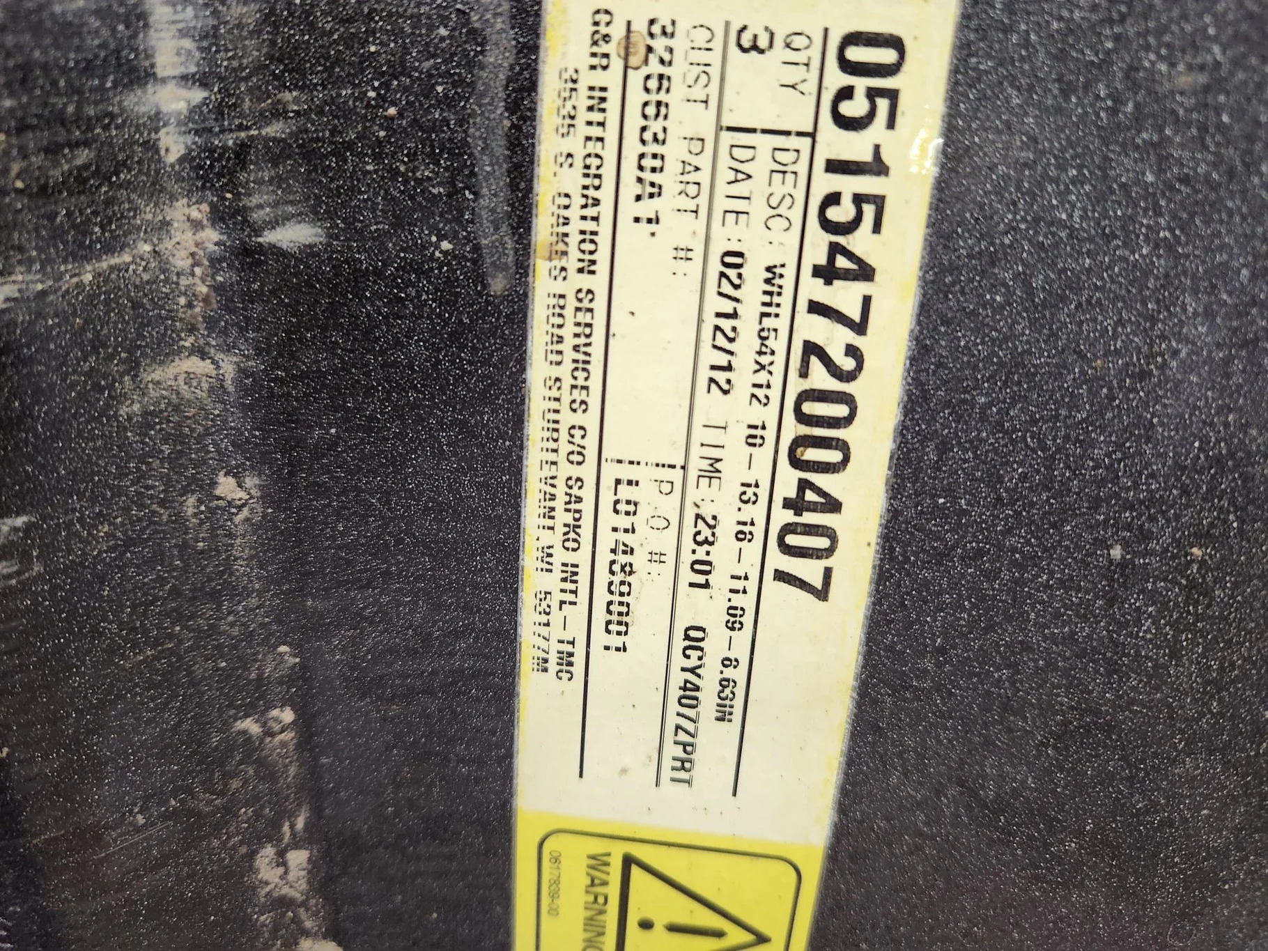 Used 12 x 54 10-13.16-11.09-6.63IN Case Silver Dual Wheel