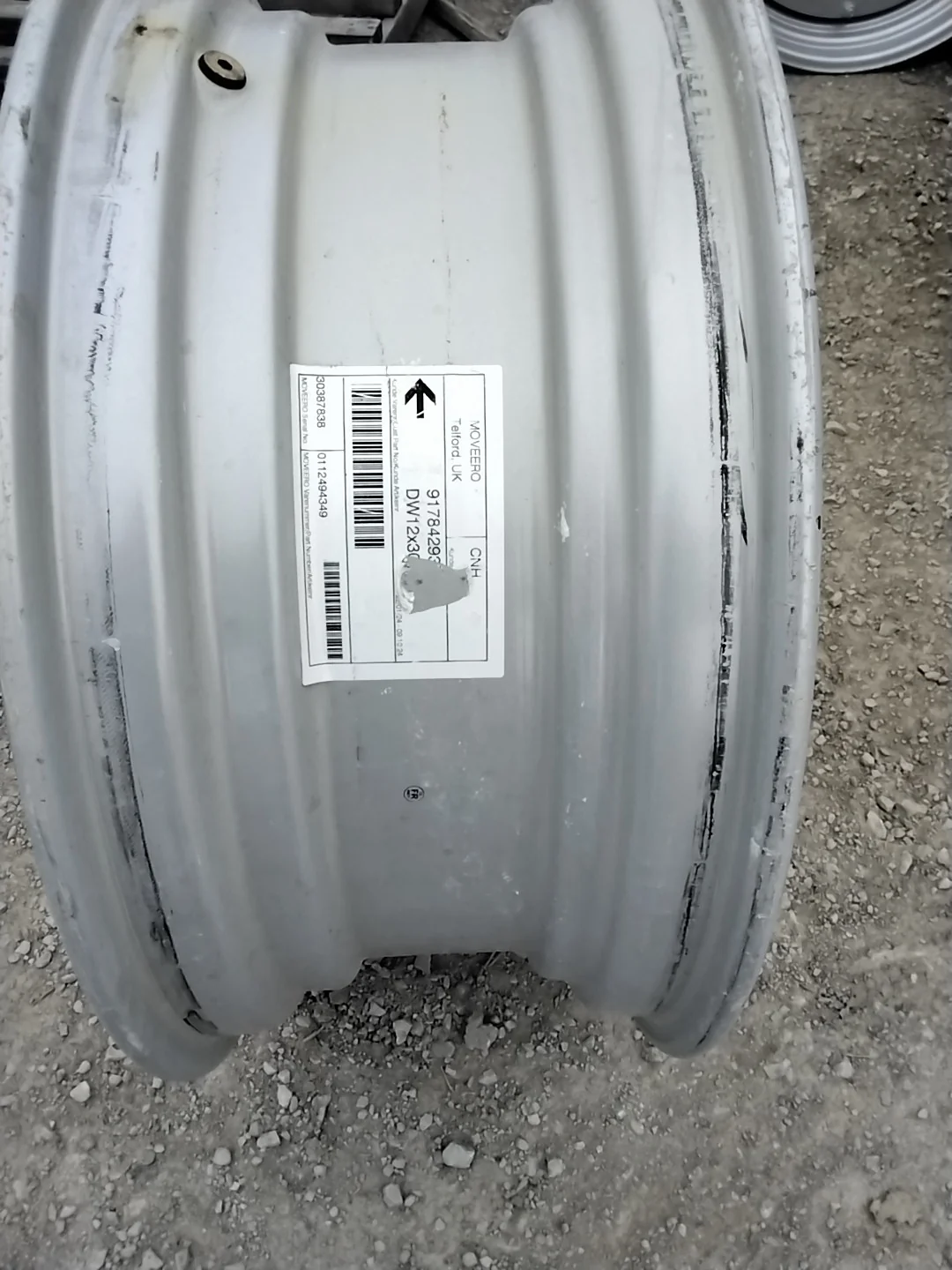 Used 12 x 30 8-15.995-14.281 7.50"BS Moveero Silver Rim & Rail Wheel & Disc image 3