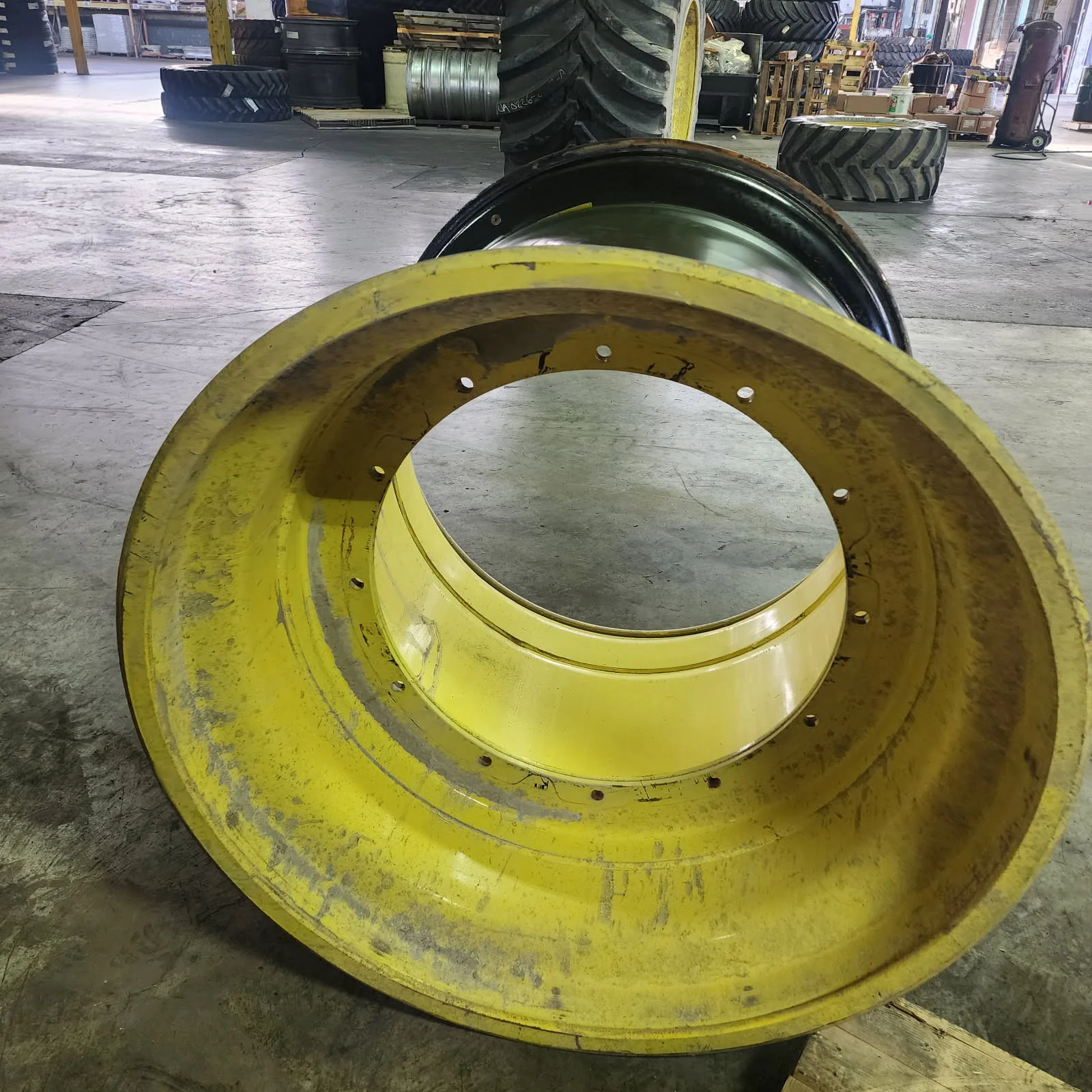 Used 44 X 46 12-32.047-30.078 13"BS Titan Rim & Rail Yellow Wheel image 2